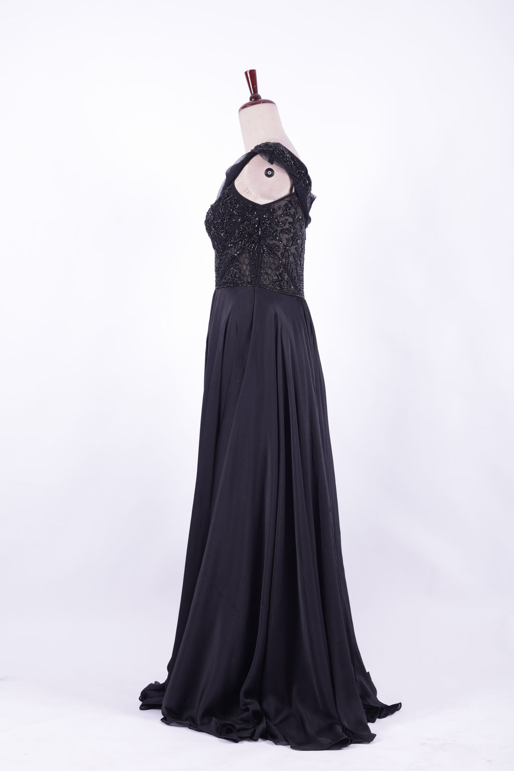 Black Embellished Evening Gown