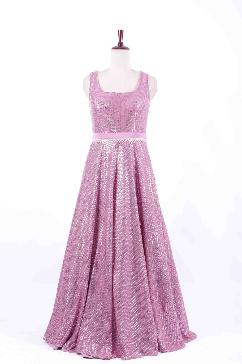 Rose Pink Sequin Evening Gown
