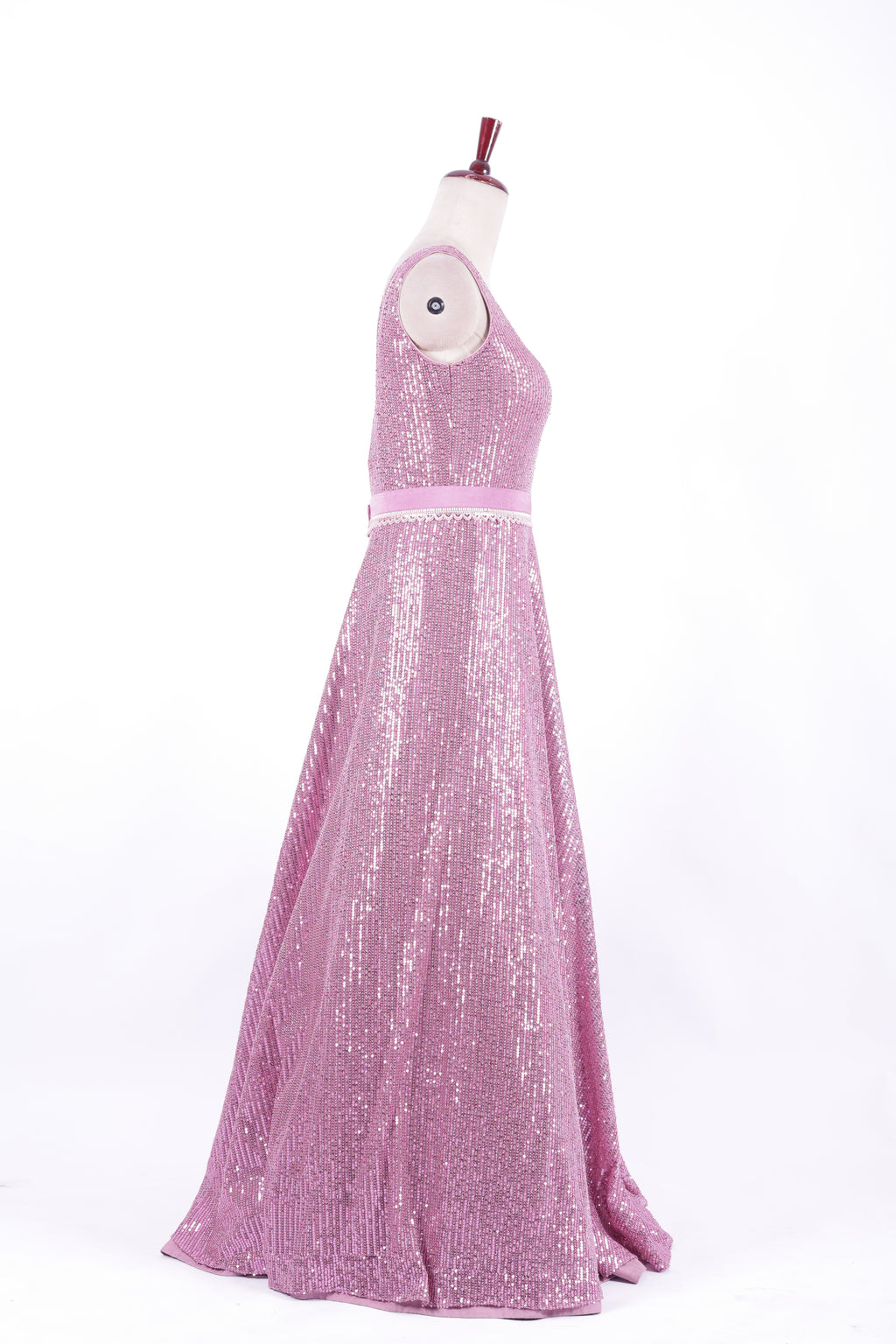 Rose Pink Sequin Evening Gown