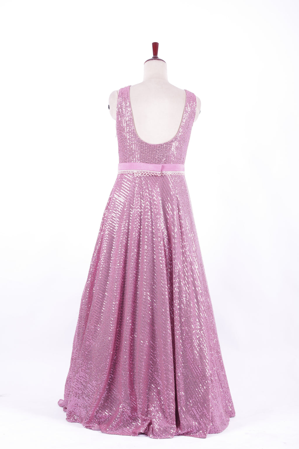 Rose Pink Sequin Evening Gown