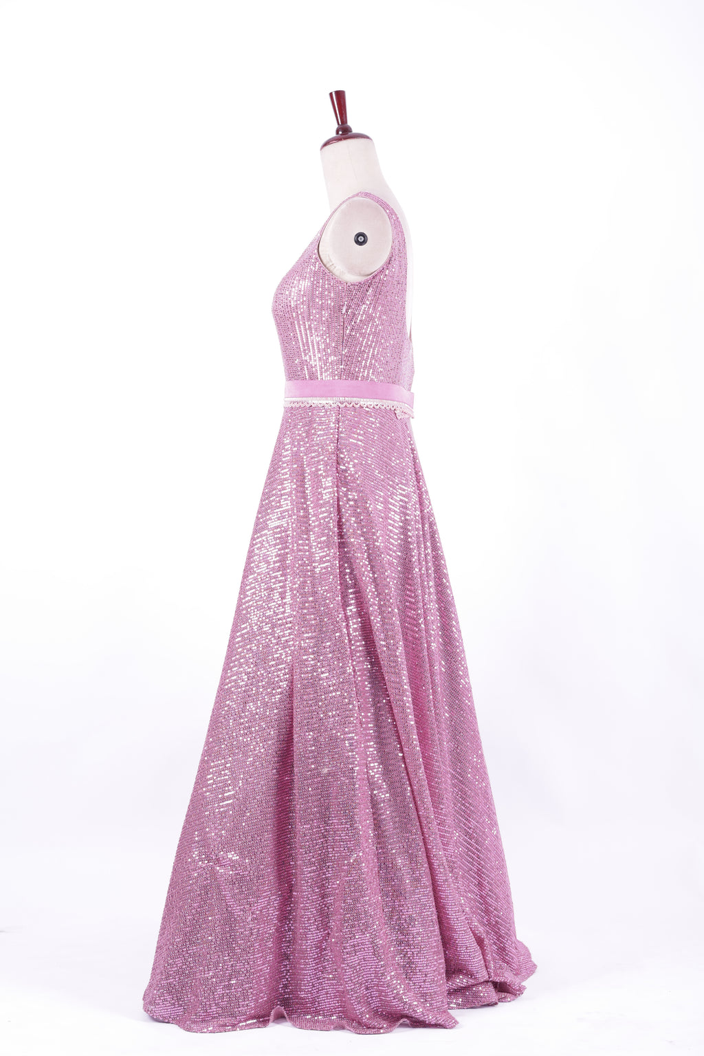 Rose Pink Sequin Evening Gown