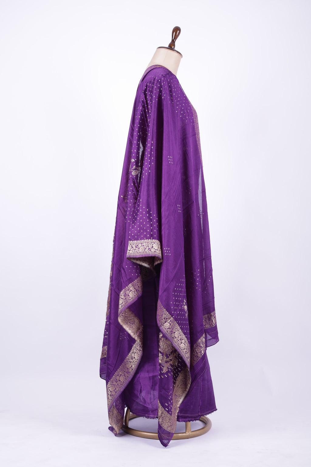 Royal purple silk-blend suit set