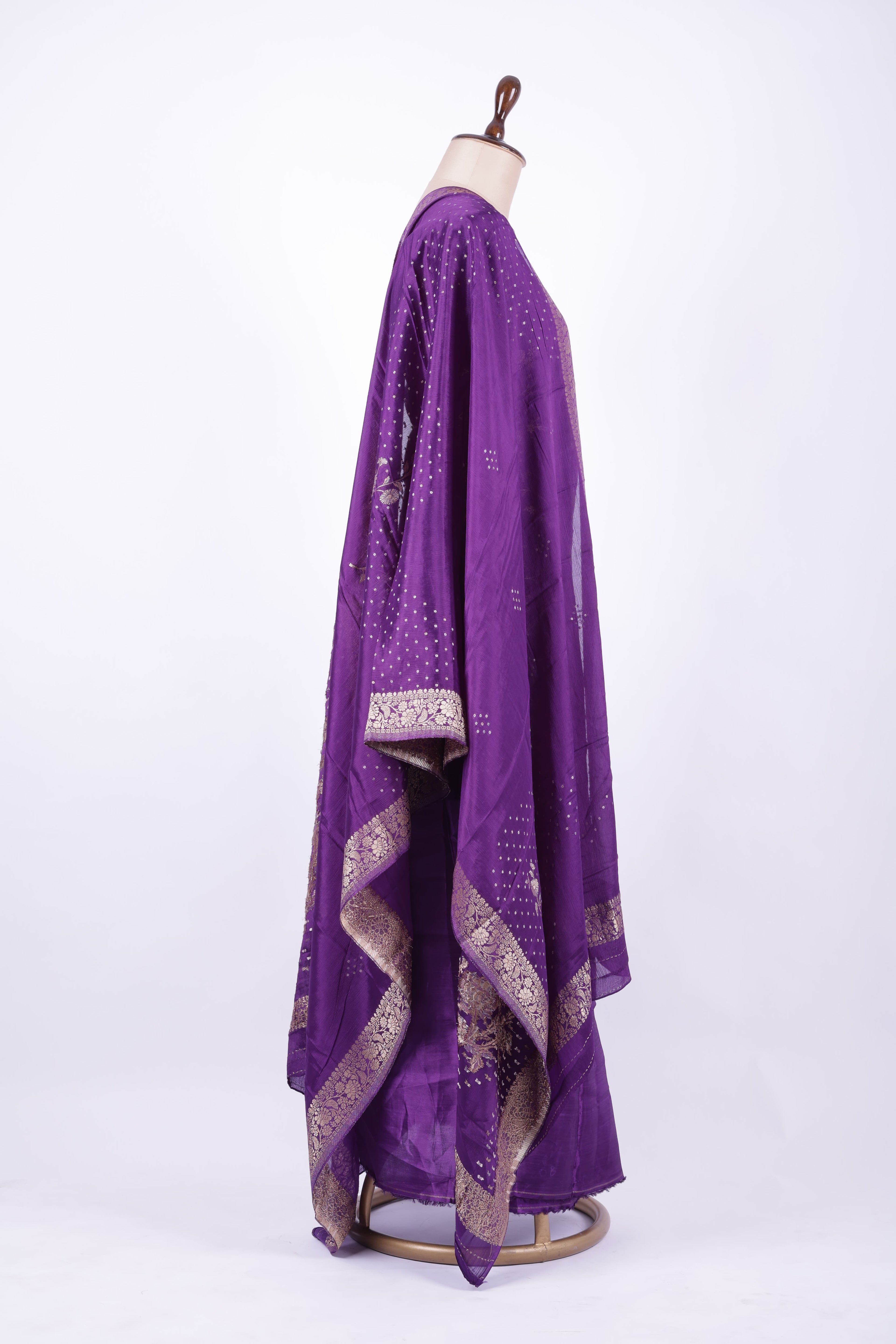 Royal purple silk-blend suit set