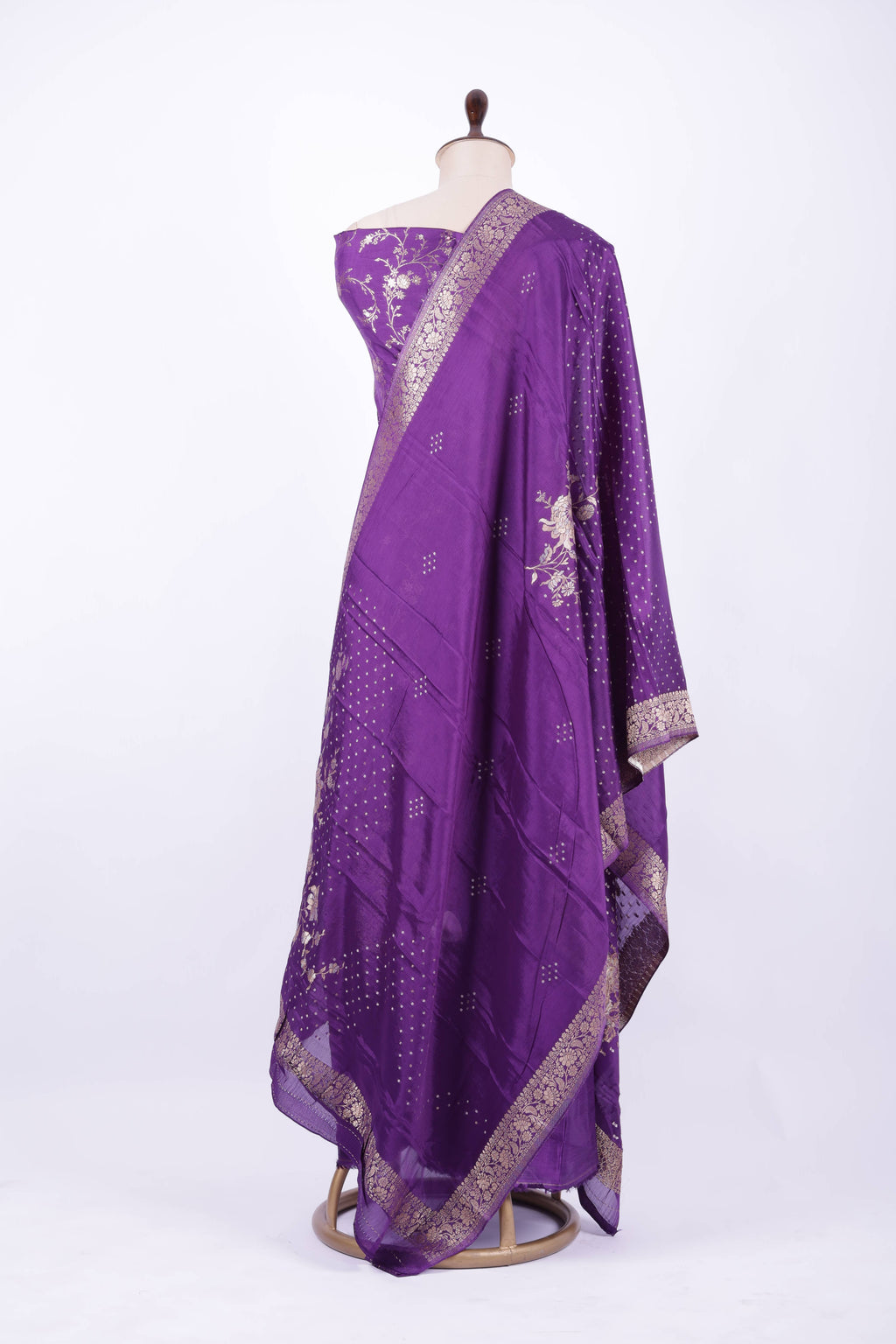 Royal purple silk-blend suit set