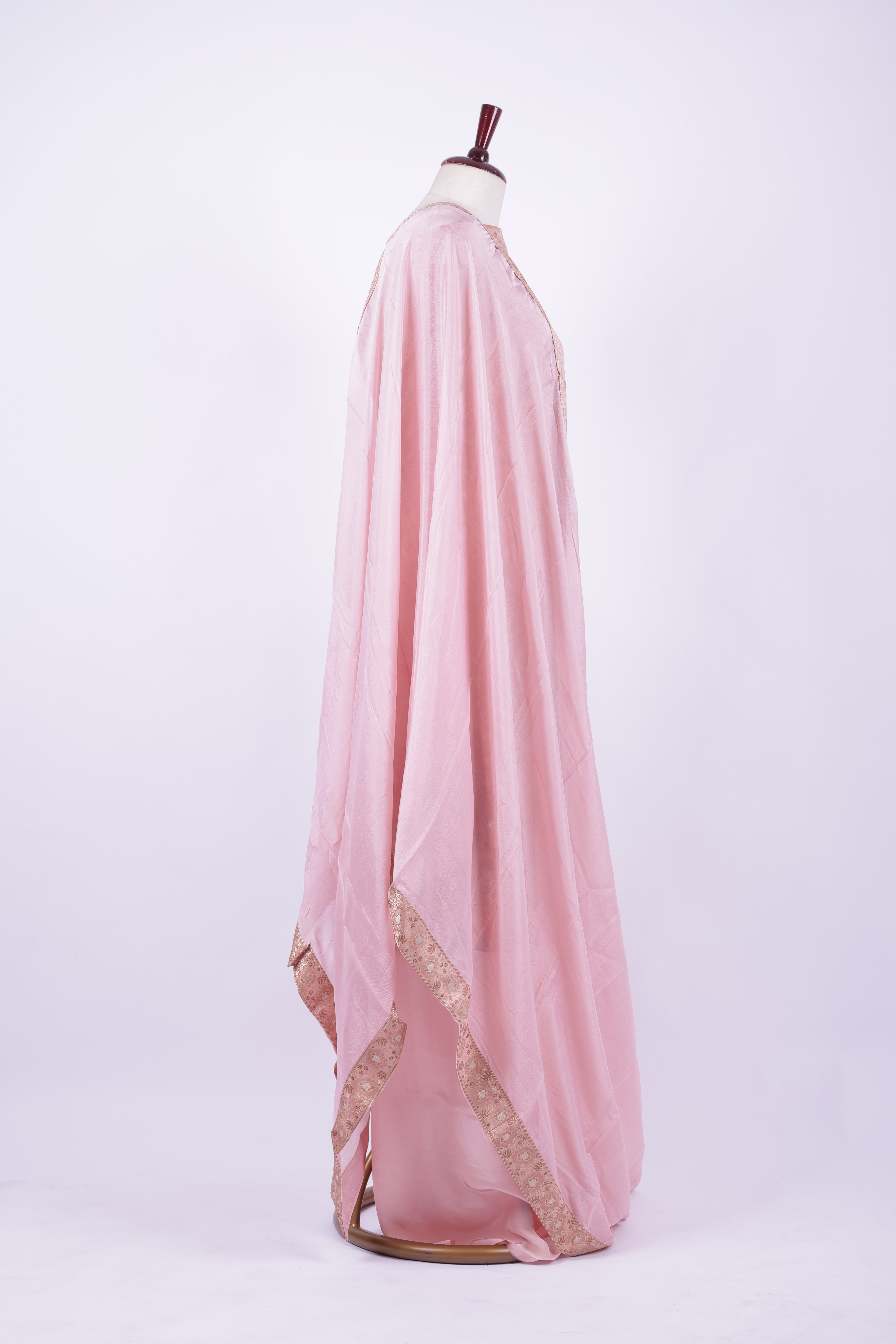 Baby pink Banarasi silk suit set