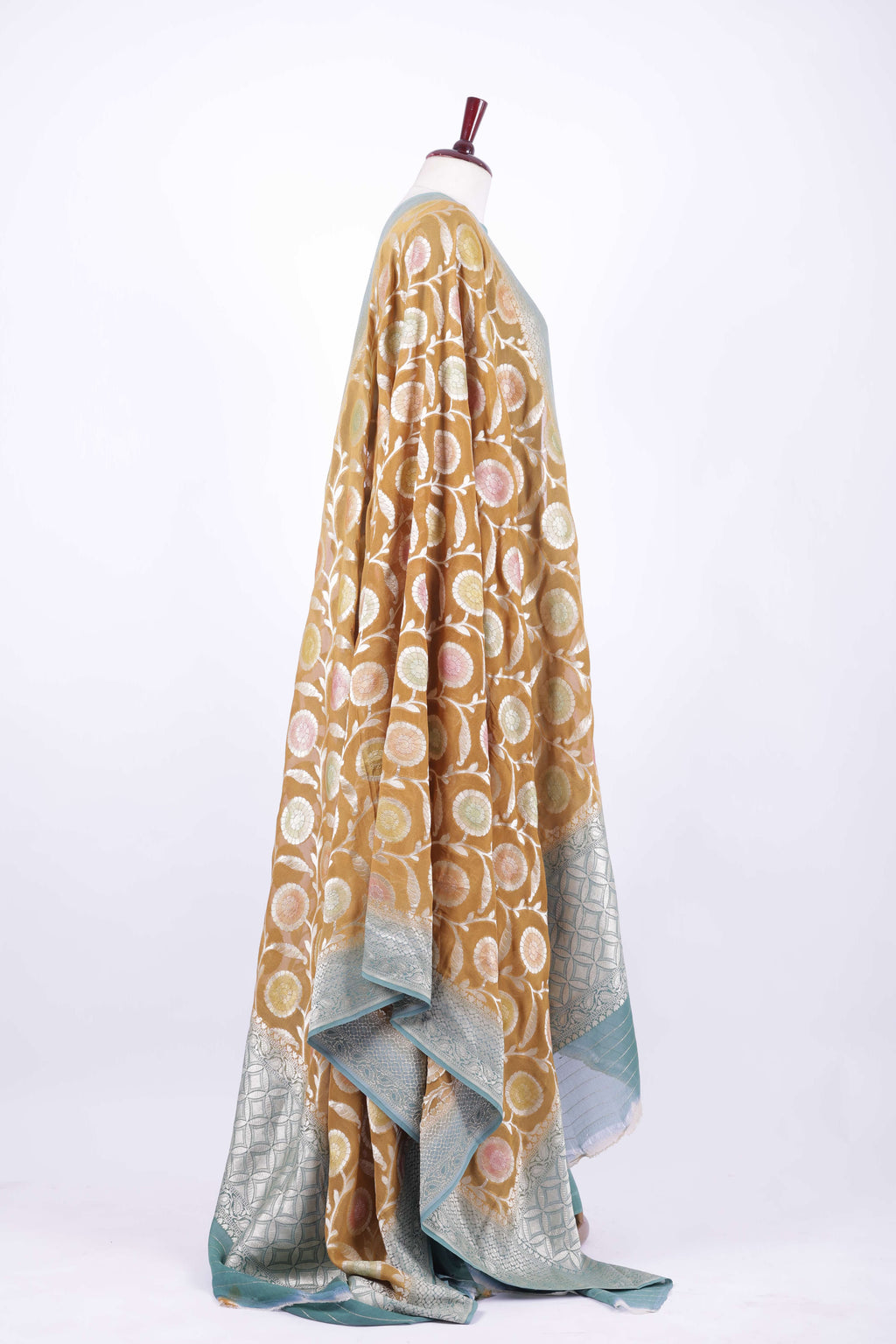 Sea green Banarasi silk suit set