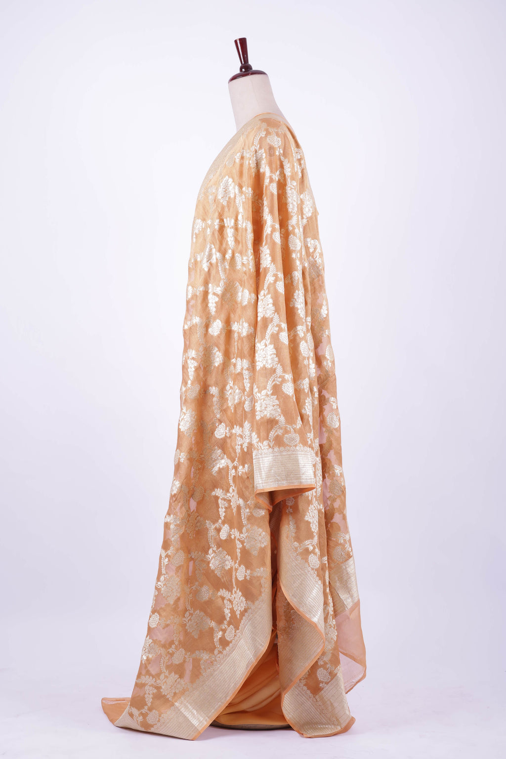 Golden beige Banarasi silk suit set