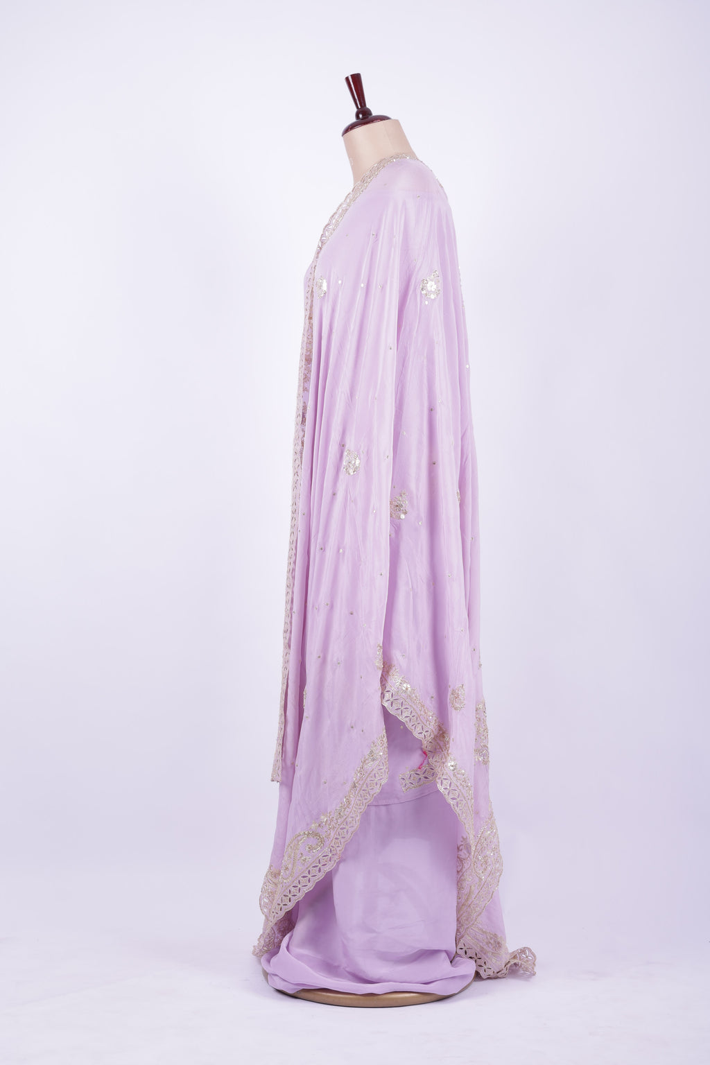 Lavender georgette embroidered suit set