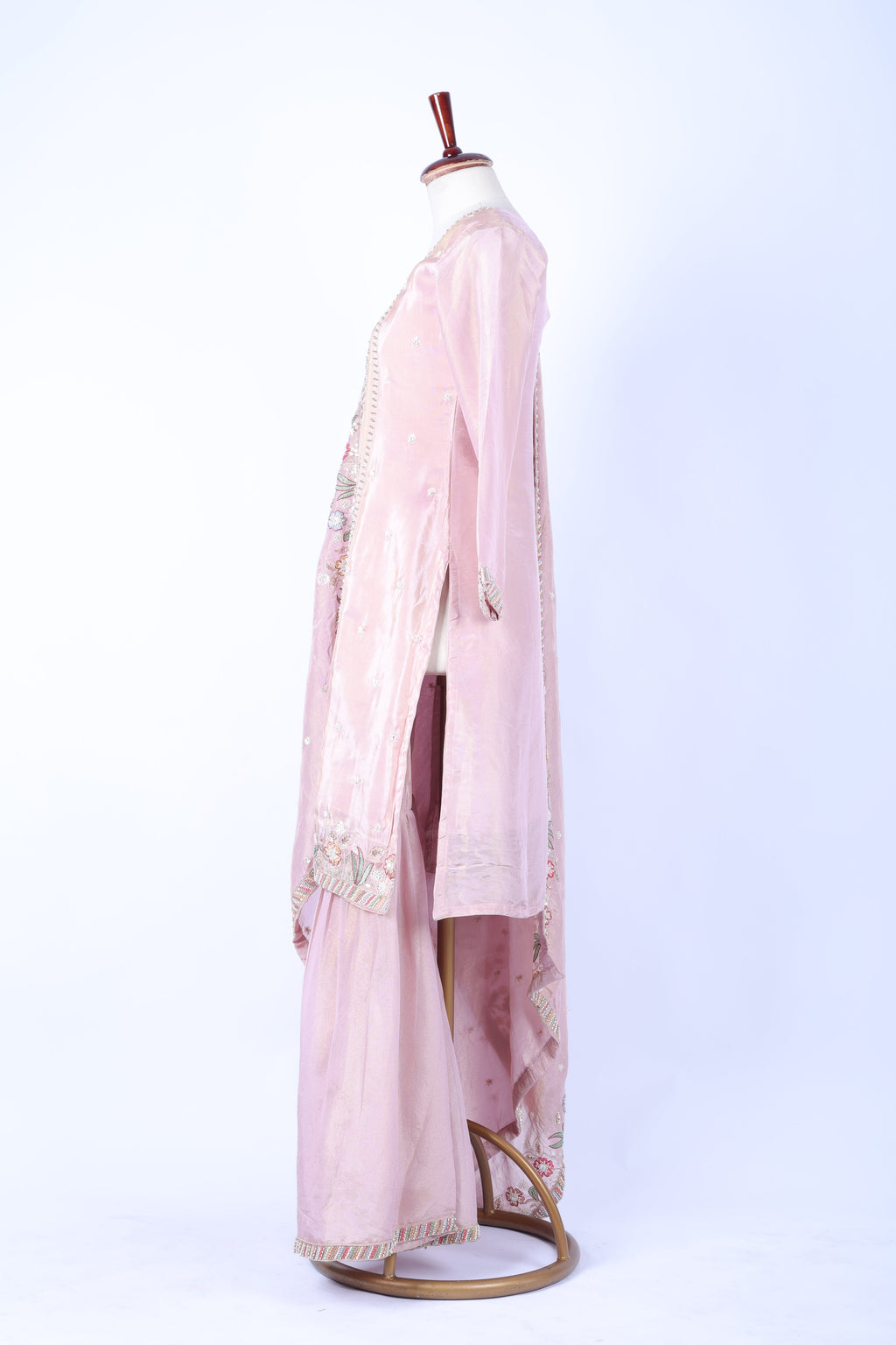 Blush pink embroidered straight set