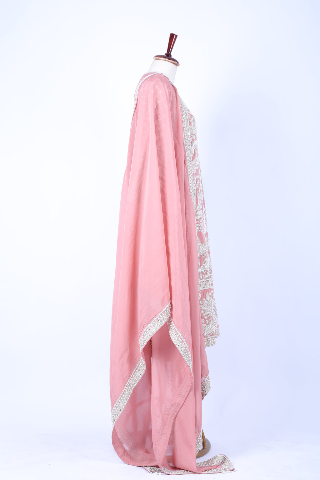 Dusty pink embroidered straight set