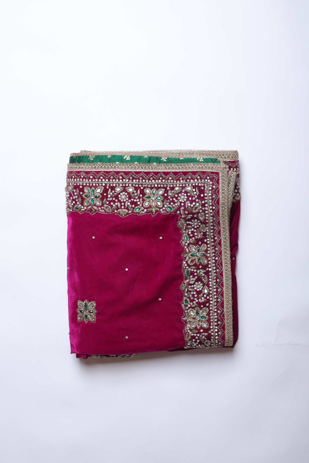 Magenta Embroidered Dupatta