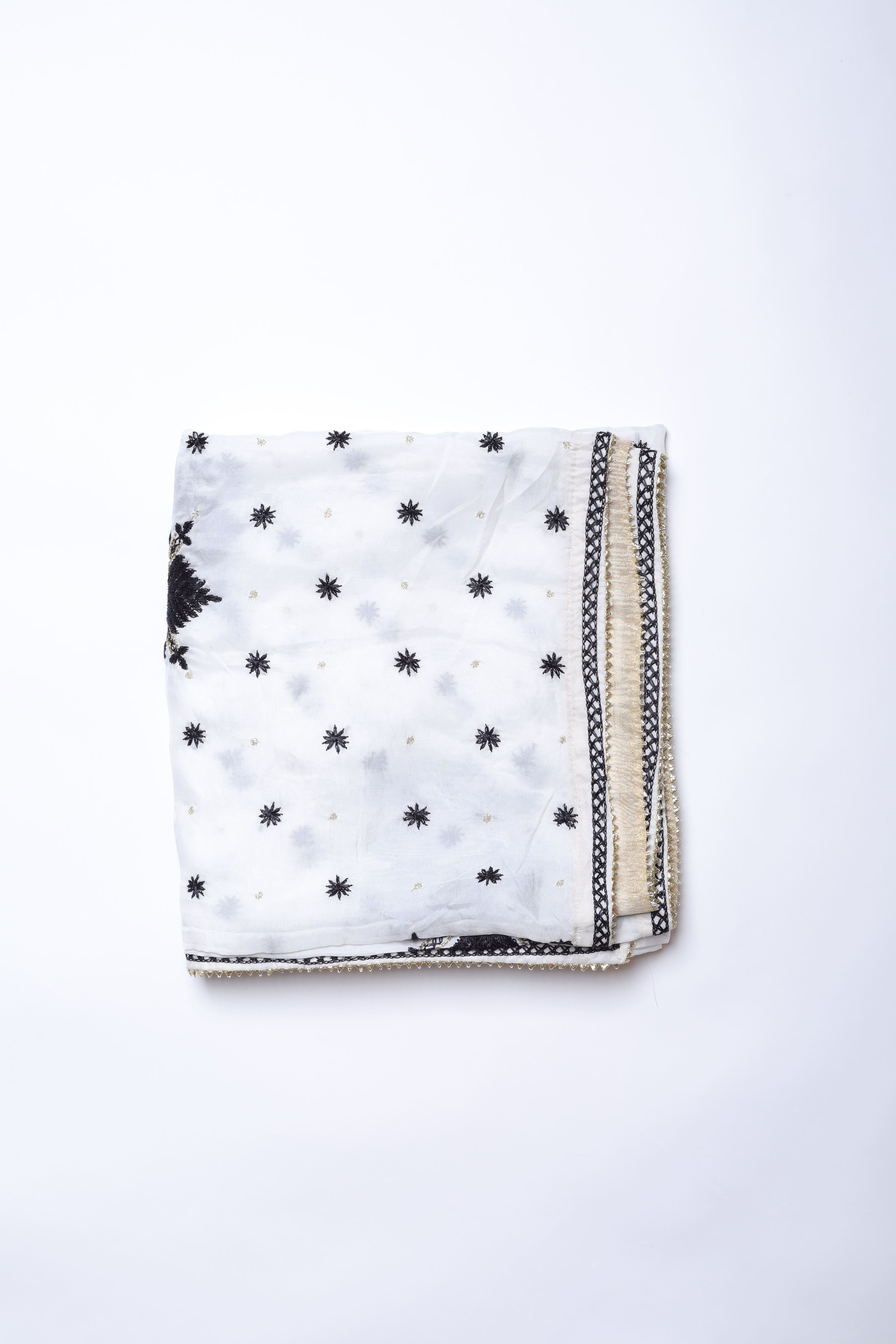 Black Embroidered Dupatta