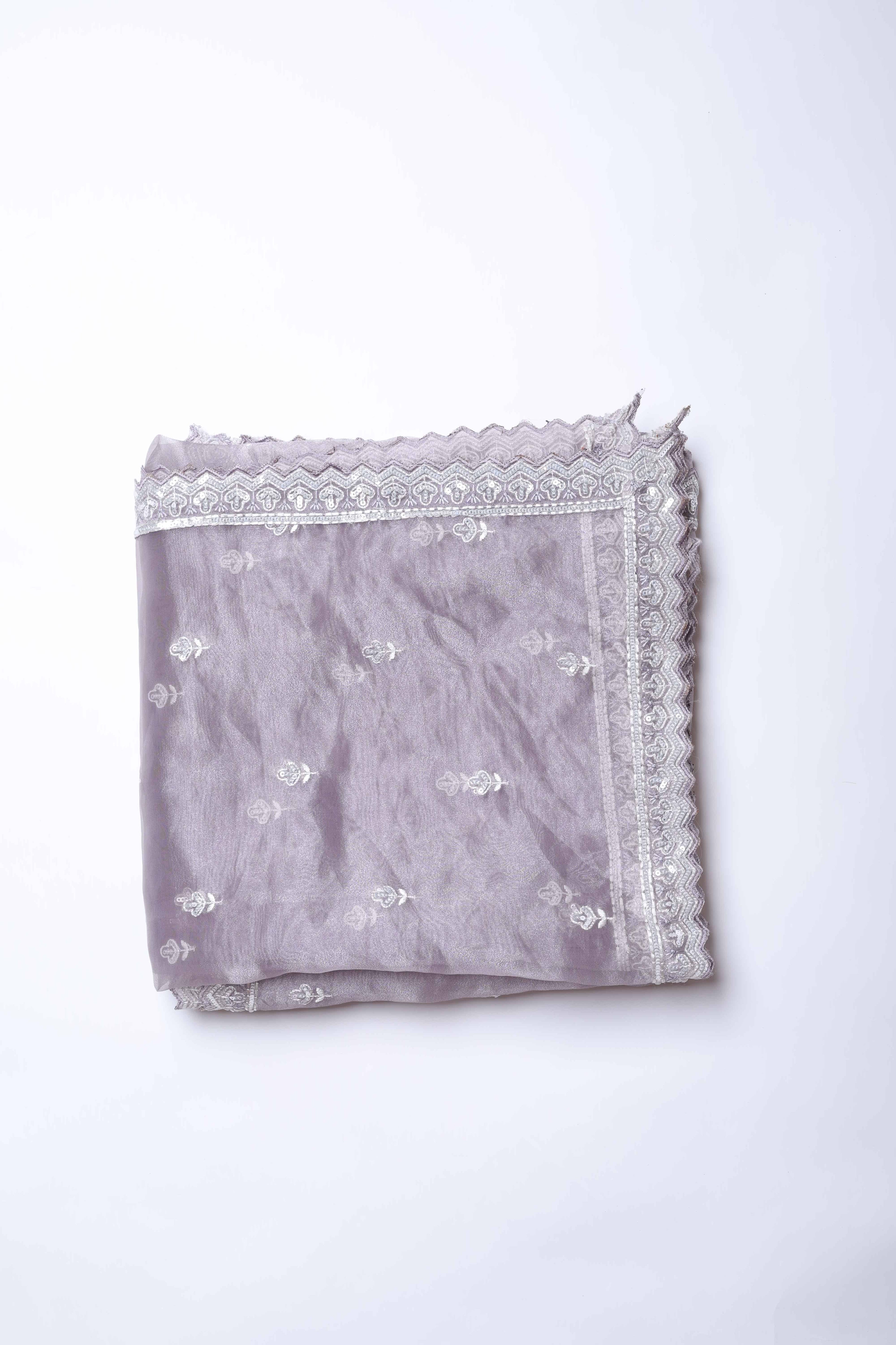 Lilac Embroidered Dupatta