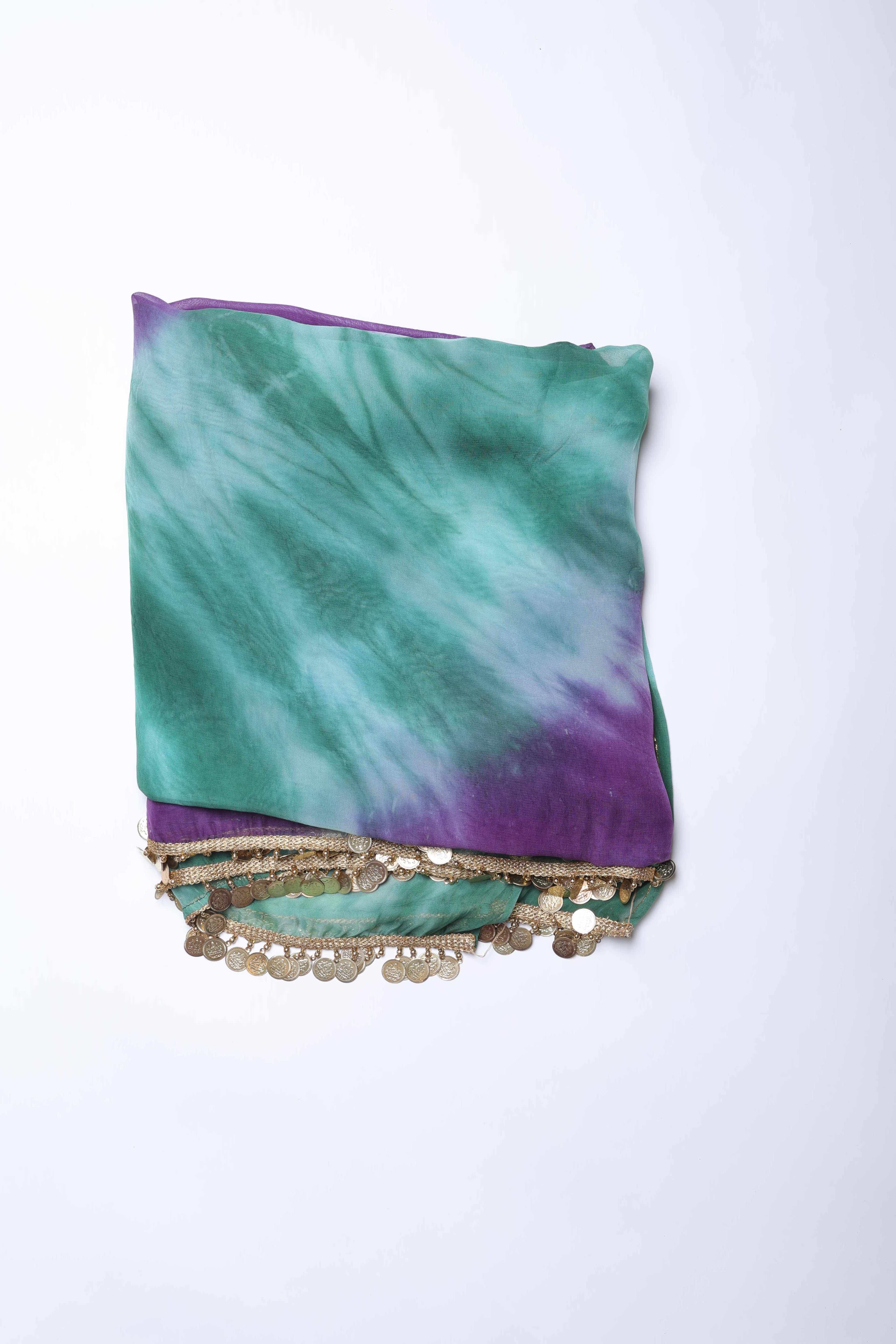 Lavender and Aqua Tie-Dye Dupatta