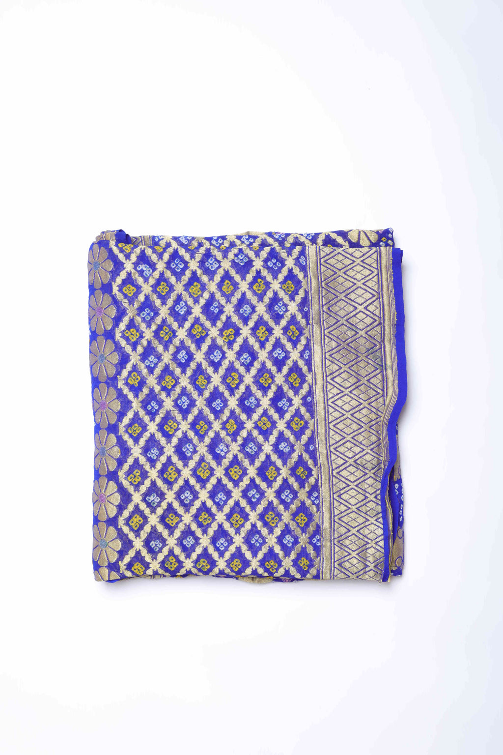 Royal Blue Embroidered Dupatta