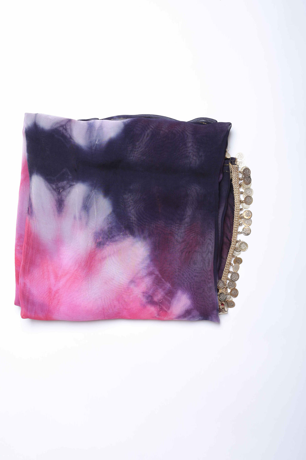 Pink and Grey Tie-Dye Dupatta