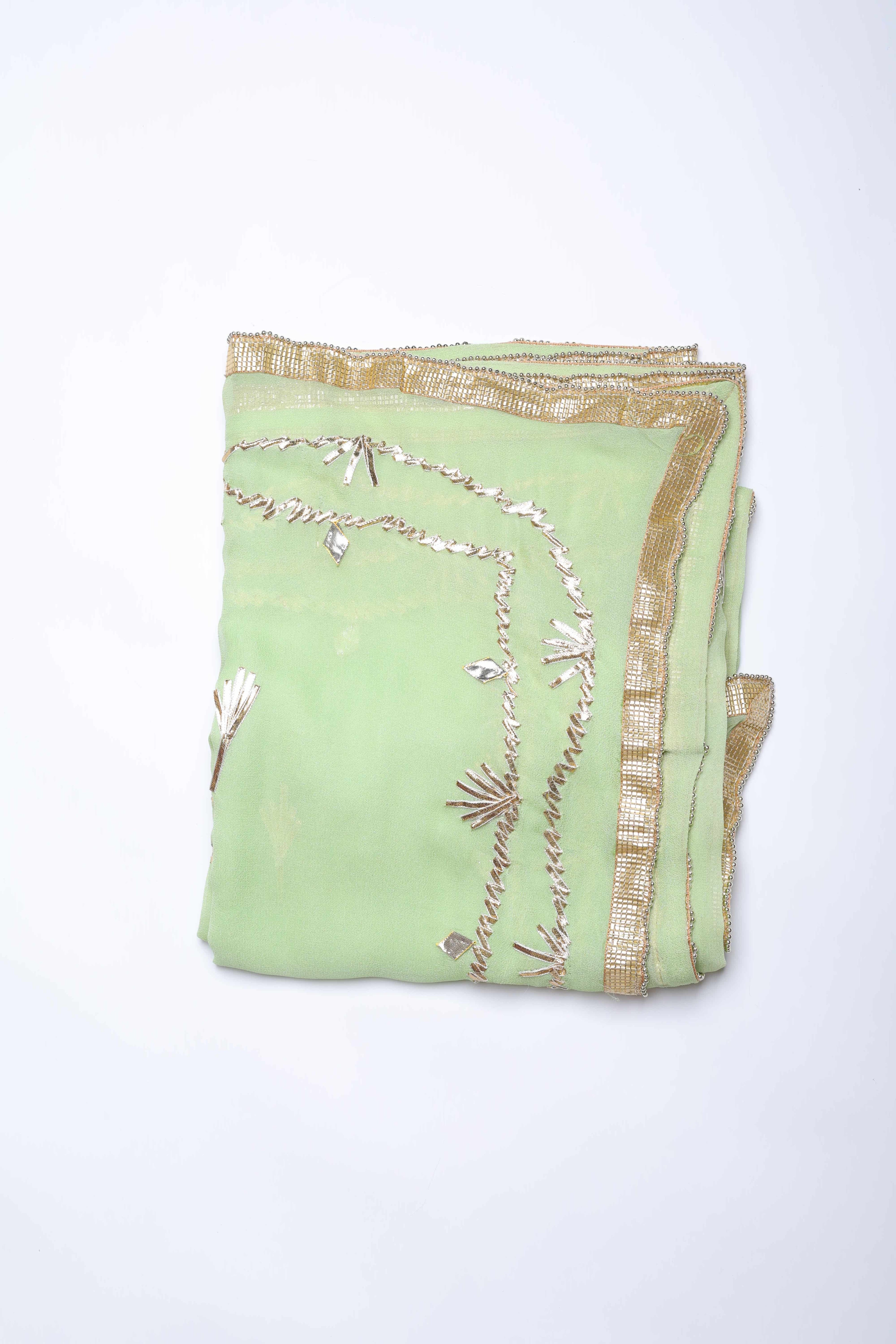 Mint Green Embroidered Dupatta