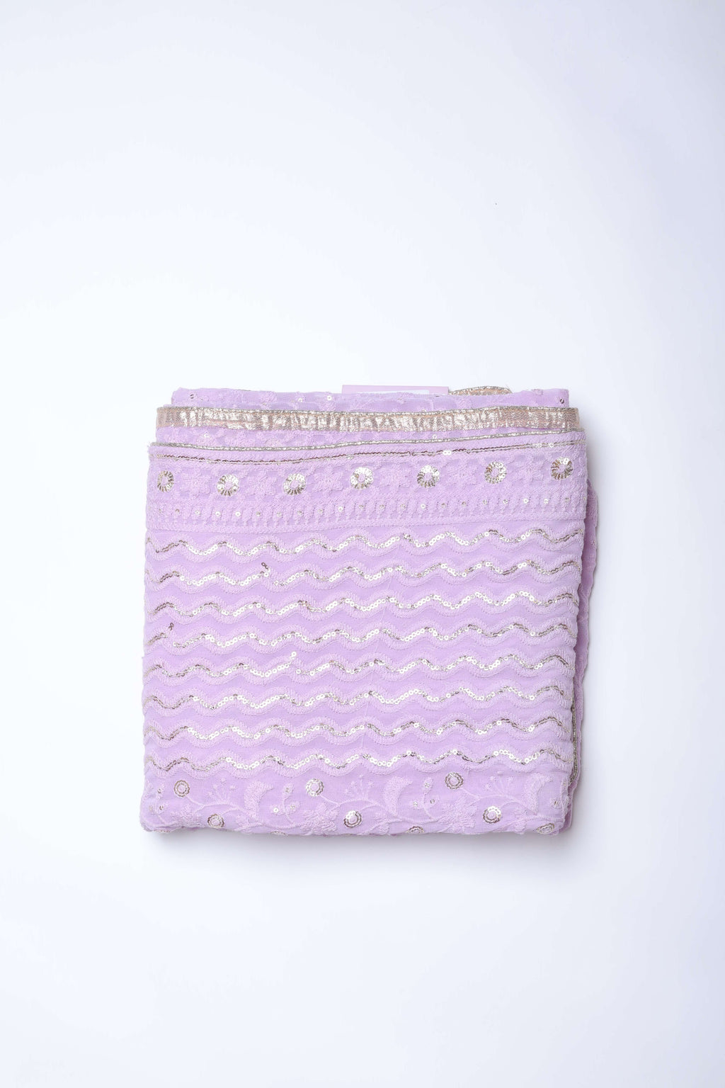 Lilac and Ivory Embroidered Dupatta