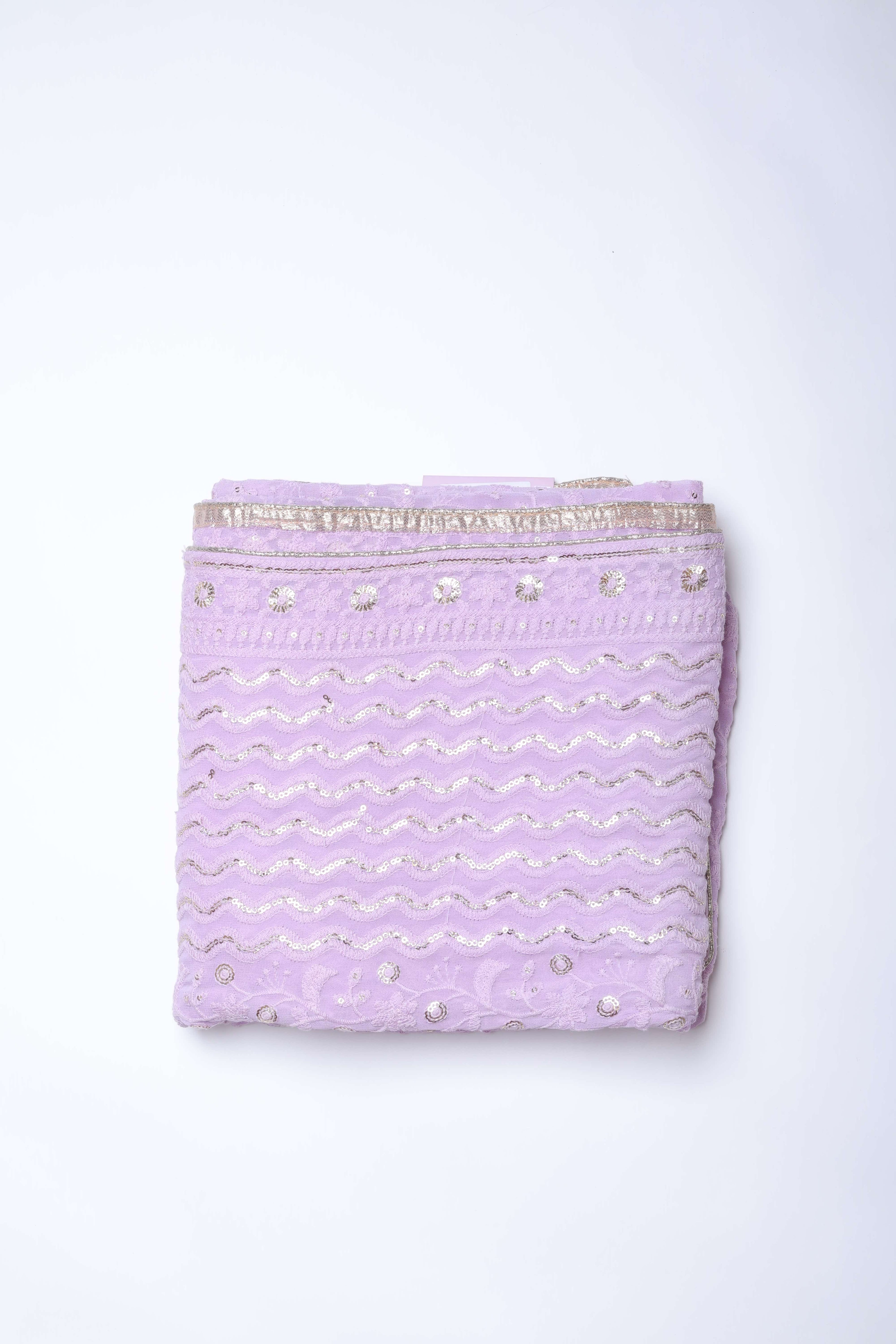 Lilac and Ivory Embroidered Dupatta