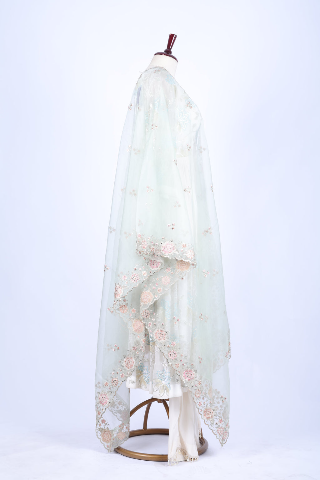 Mint Green Embroidered Jacket Set