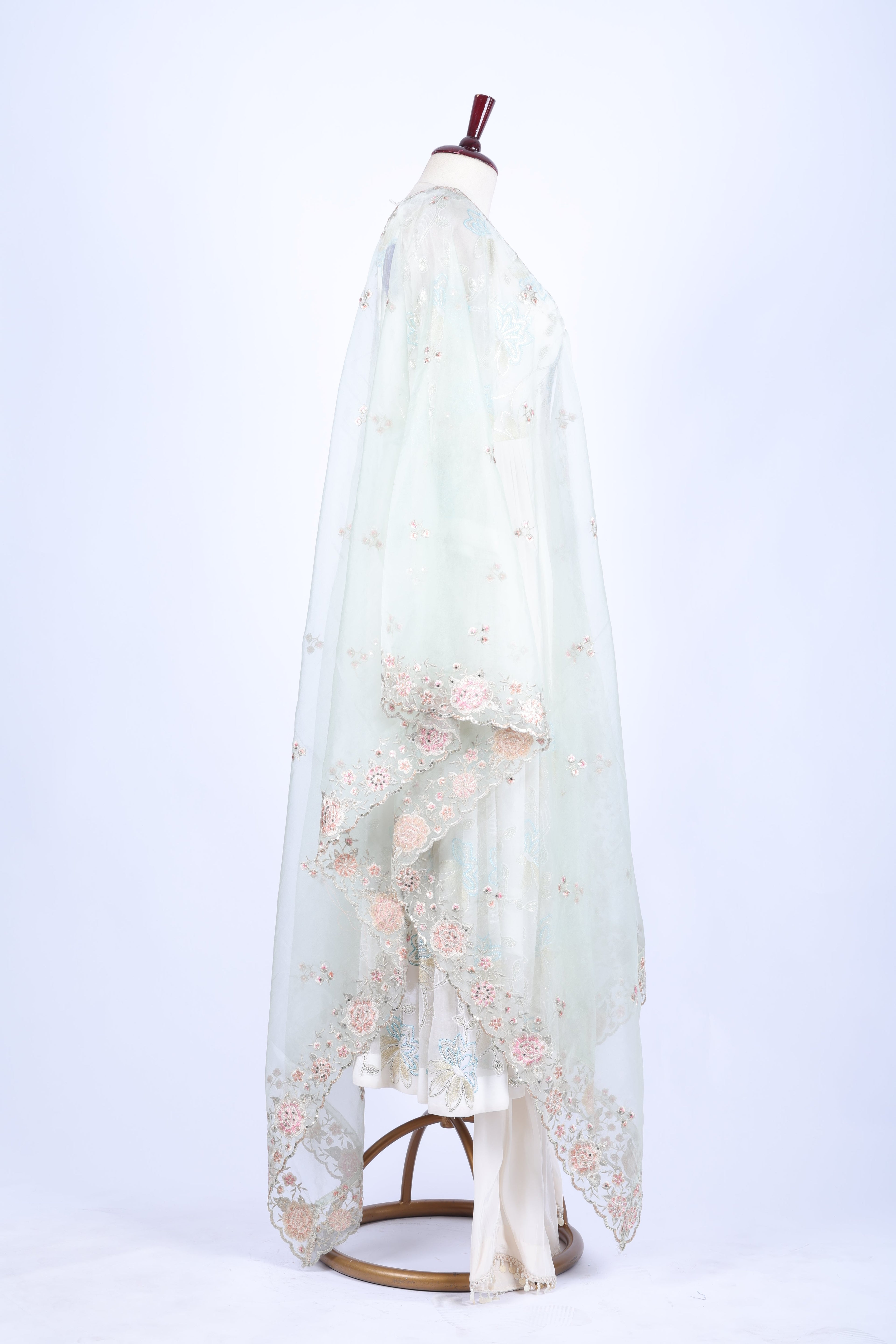 Mint Green Embroidered Jacket Set