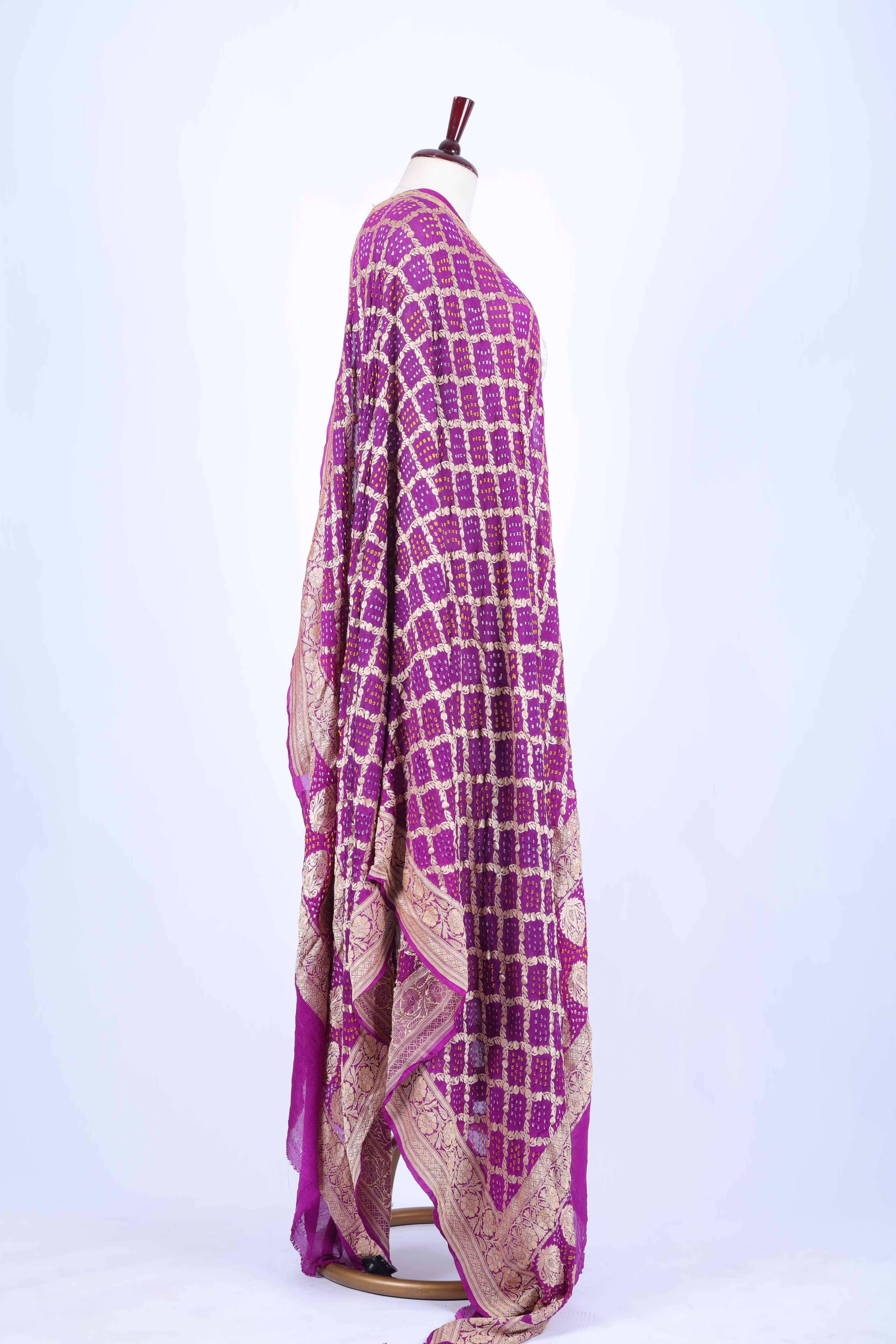 Magenta Embroidered Dupatta