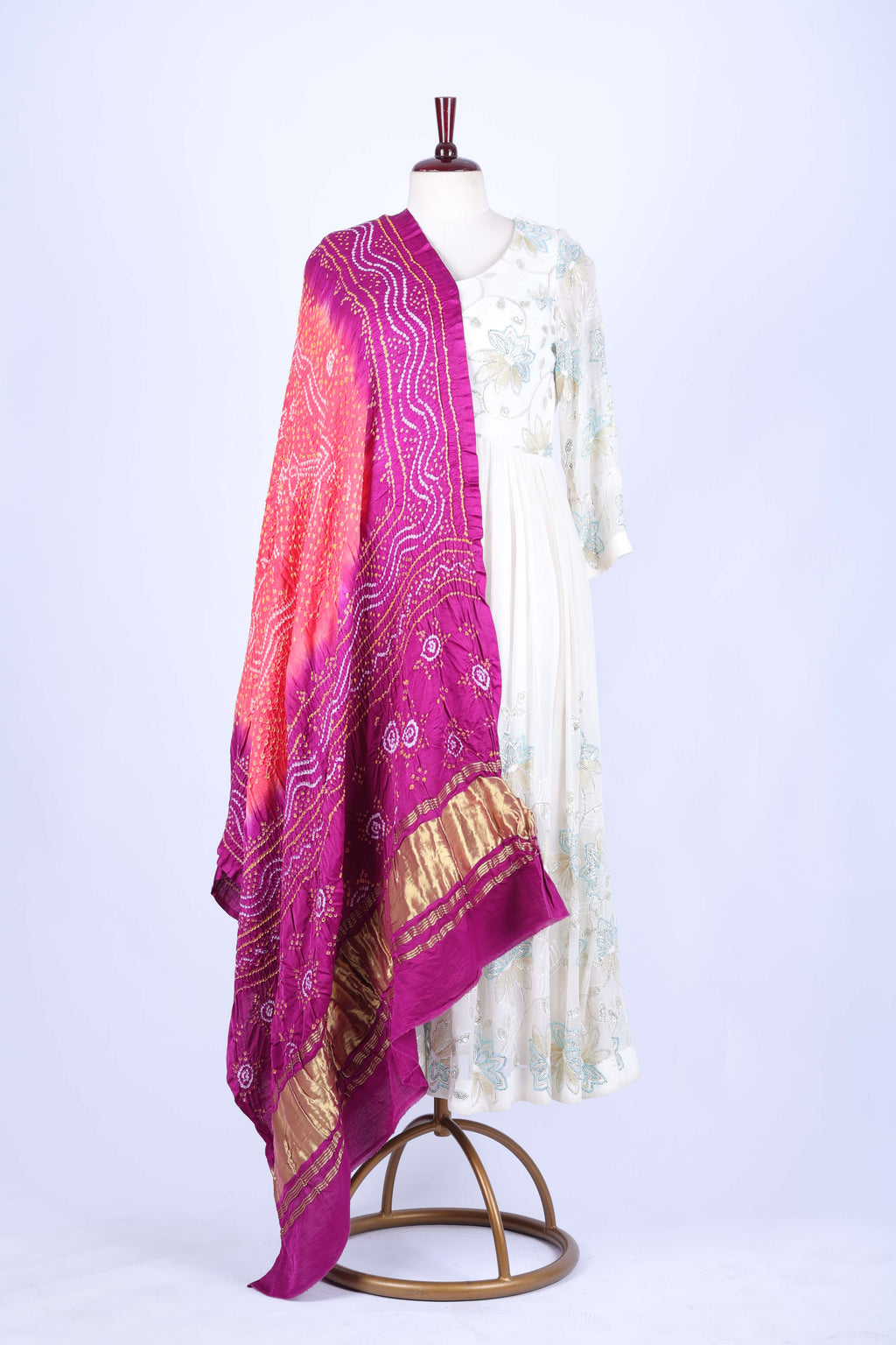 Magenta Bandhani Dupatta