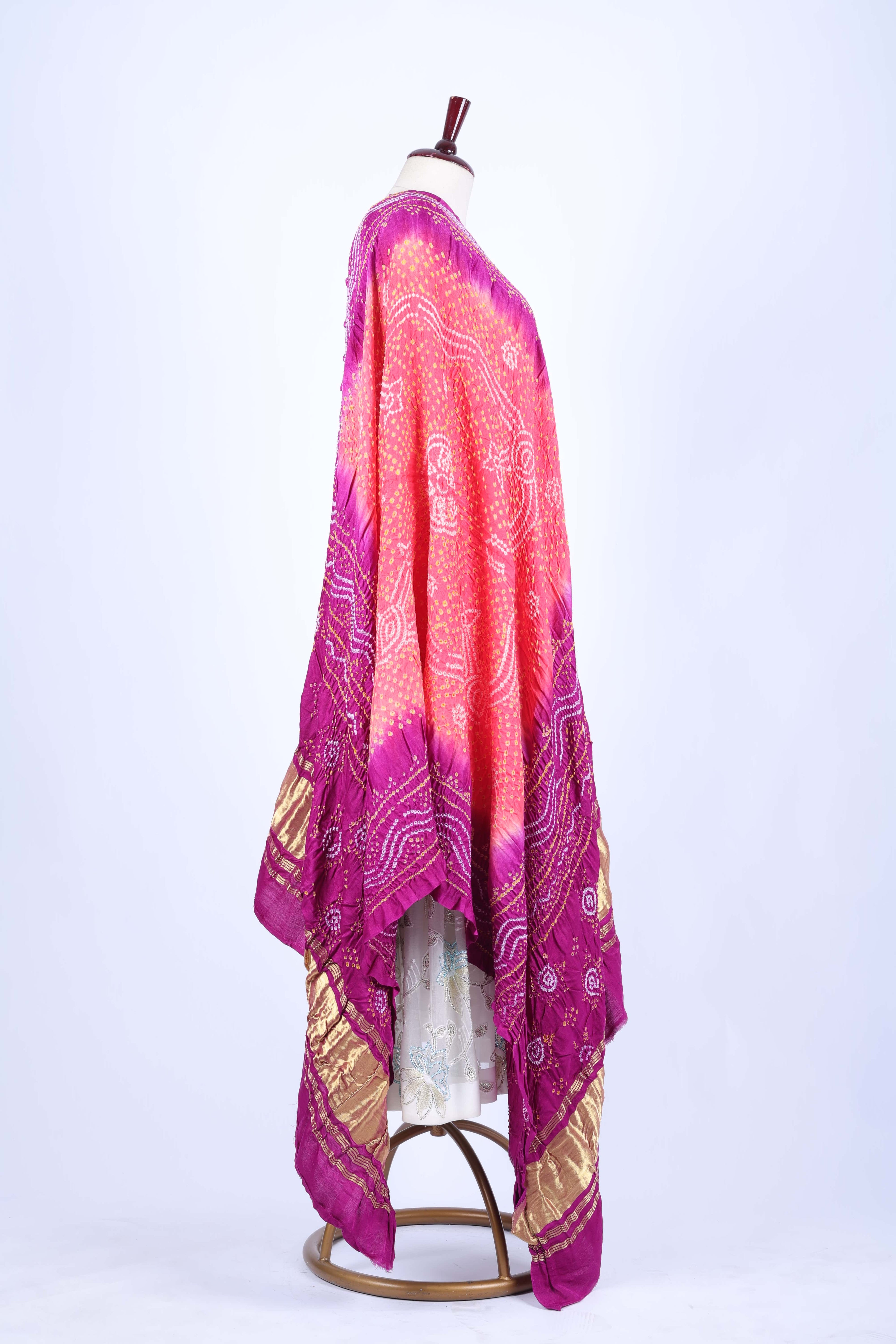 Magenta Bandhani Dupatta