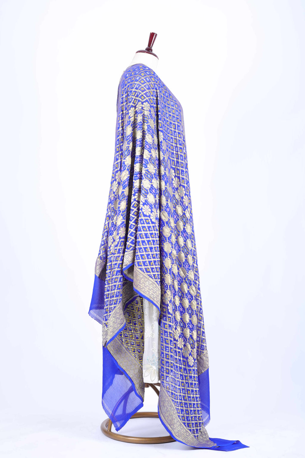 Royal Blue Embroidered Dupatta