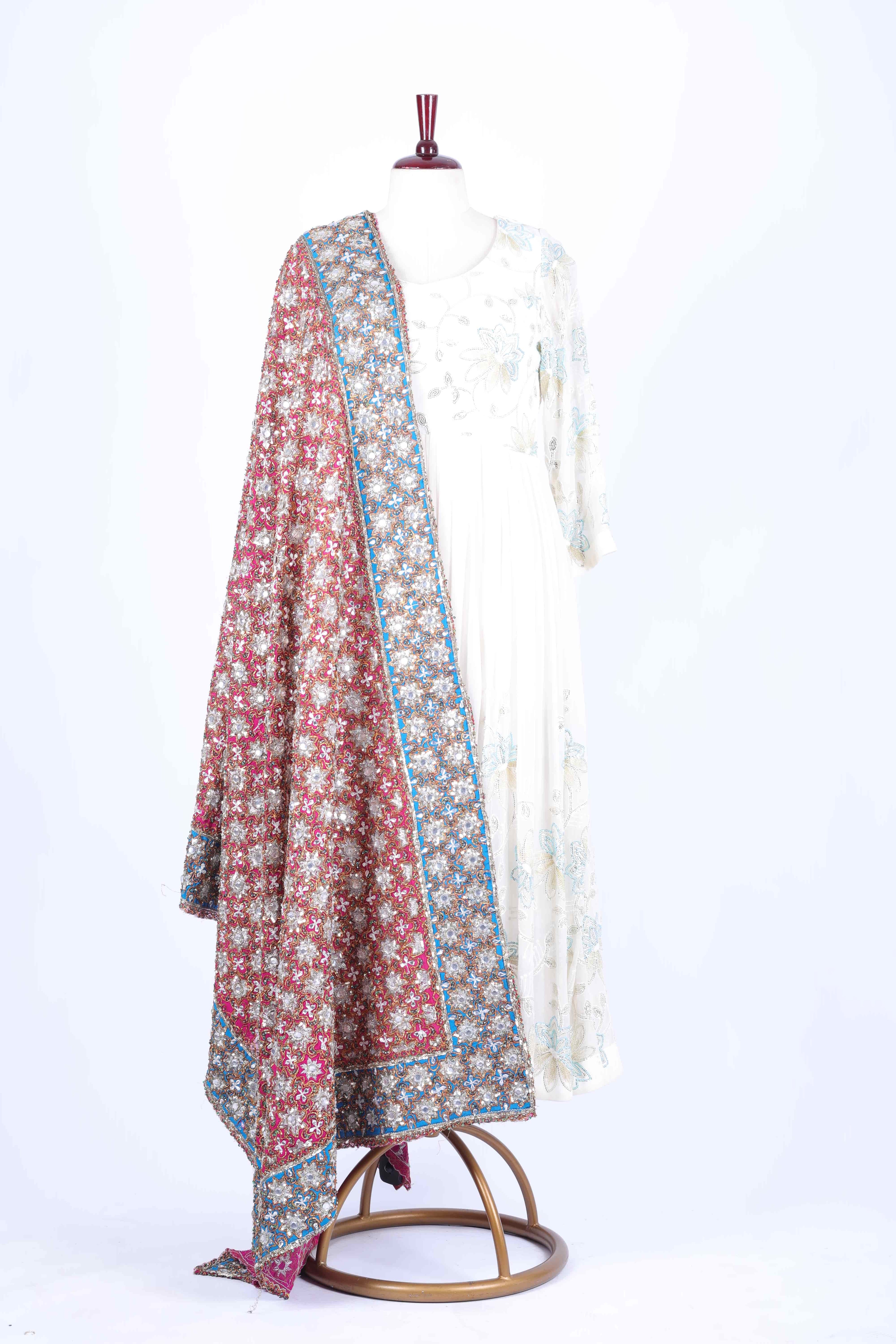 Rosewood Embroidered Dupatta