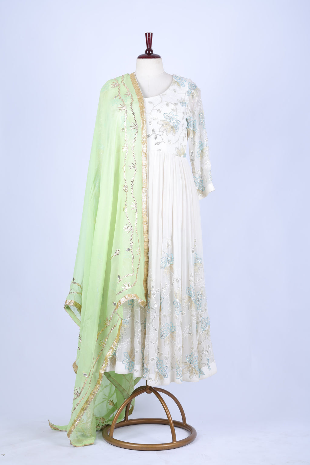 Mint Green Embroidered Dupatta