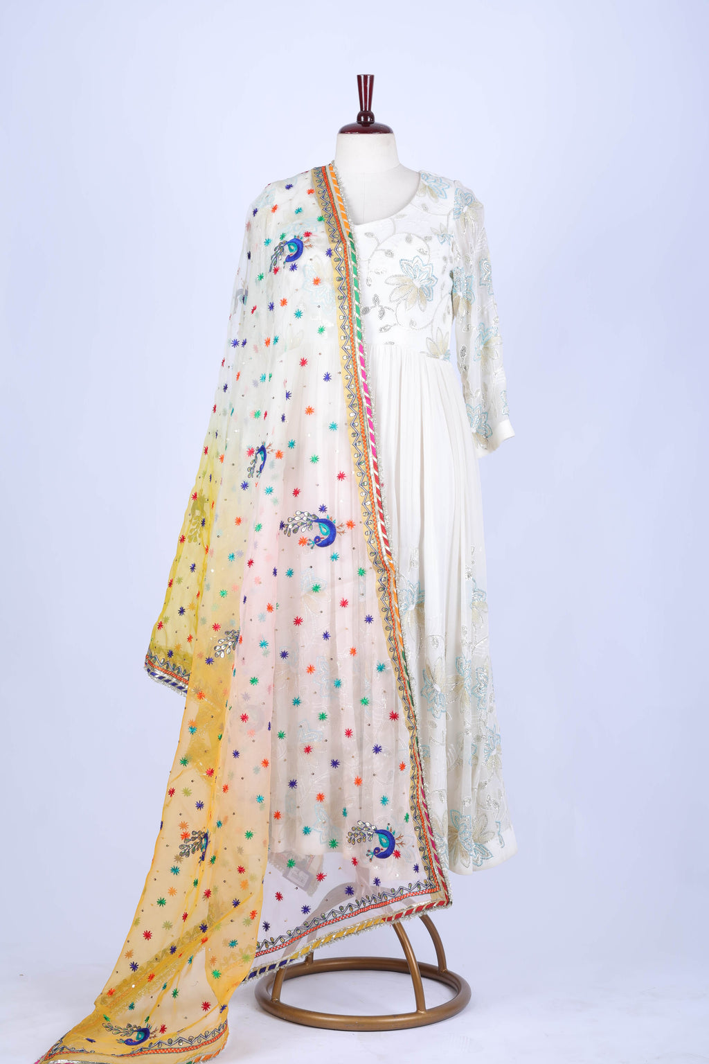 Ivory and Gold Banarasi Dupatta