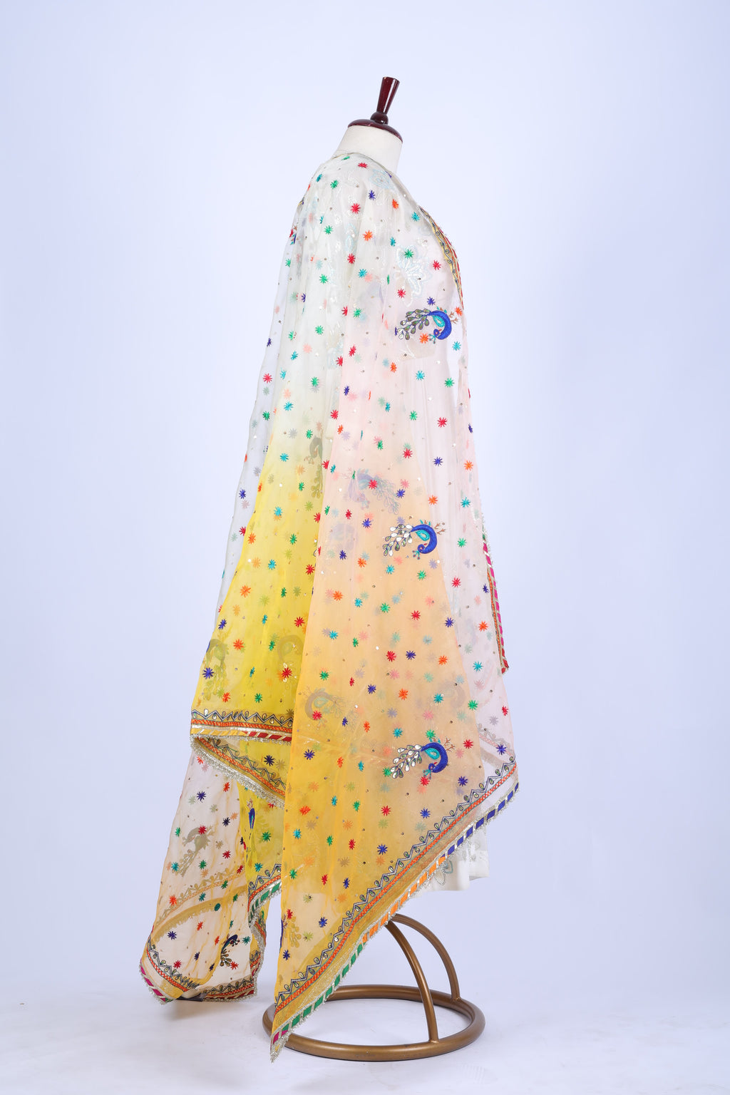 Ivory and Gold Banarasi Dupatta