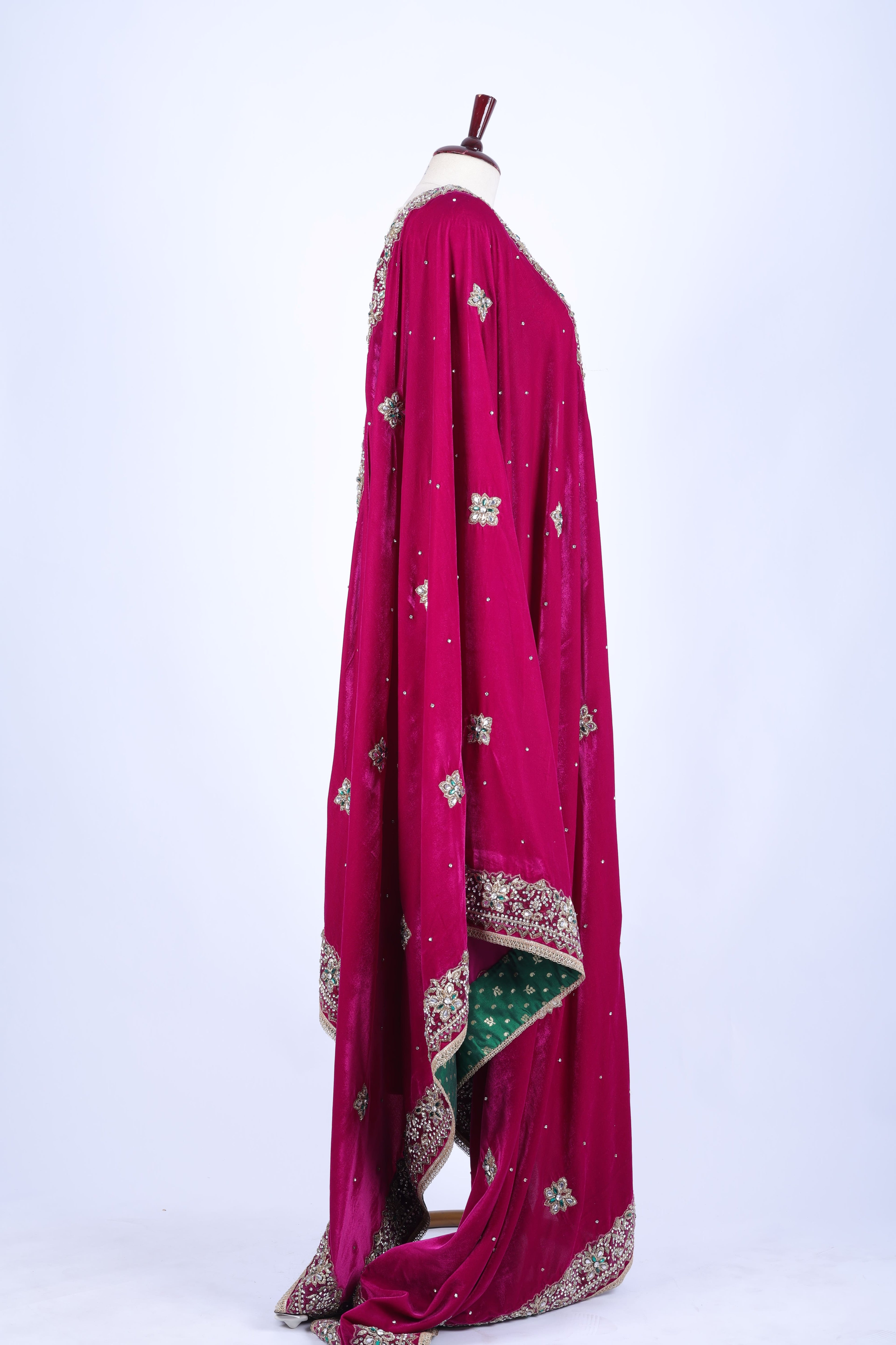 Magenta Embroidered Dupatta