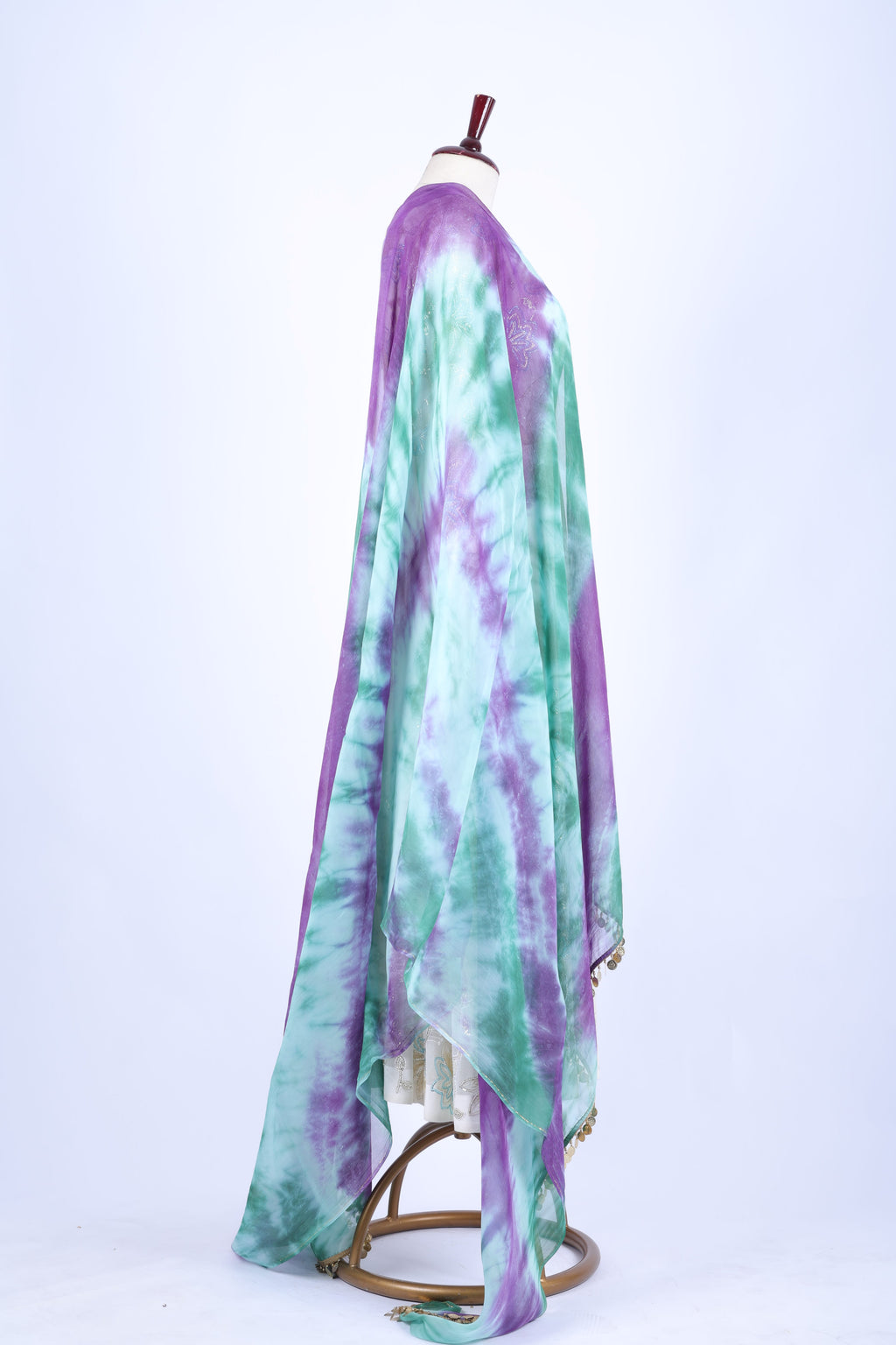 Lavender and Aqua Tie-Dye Dupatta