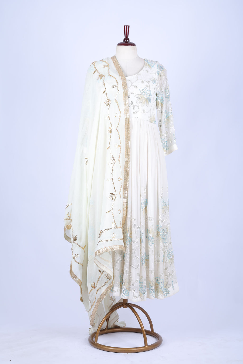Ivory Embroidered Dupatta
