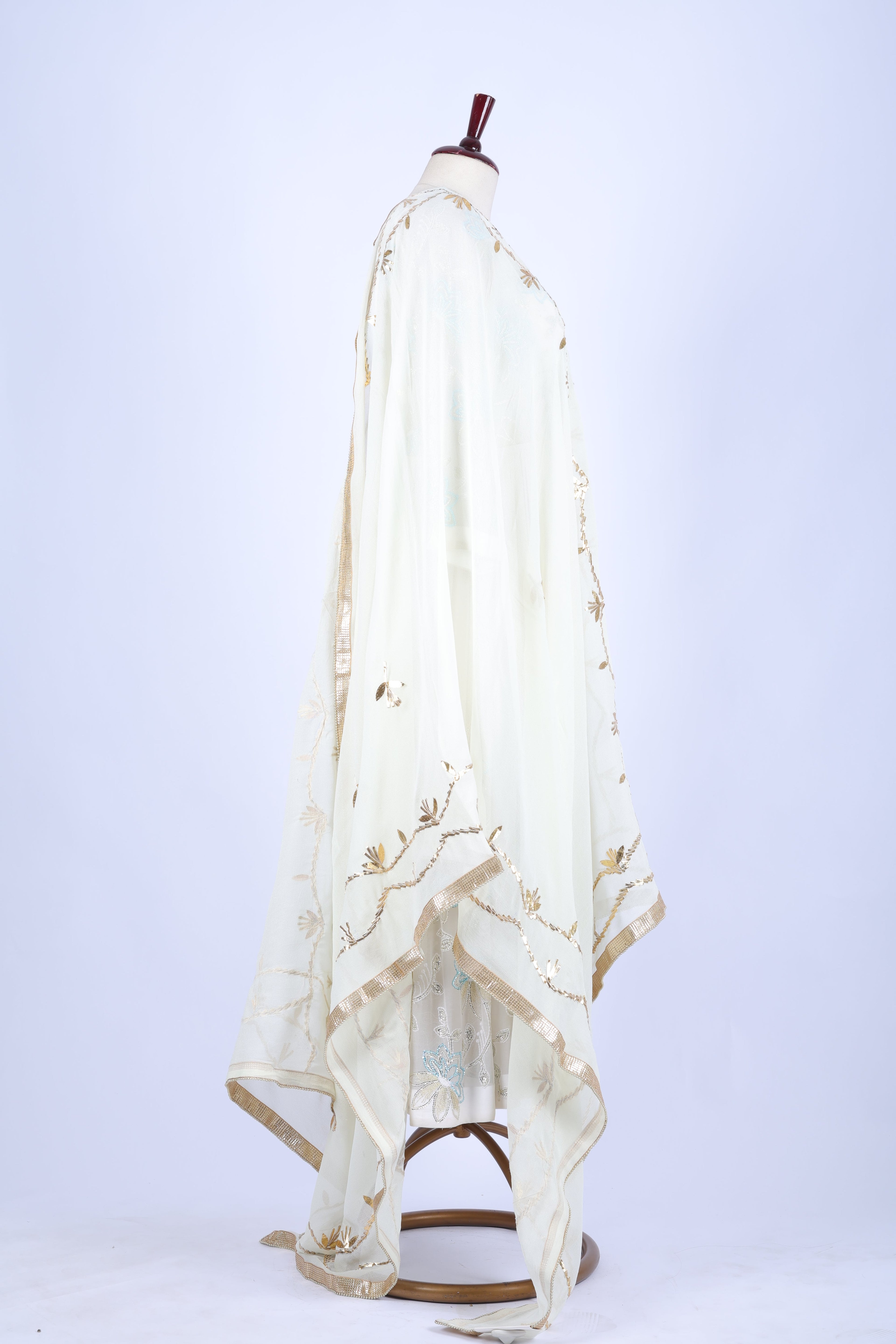 Ivory Embroidered Dupatta