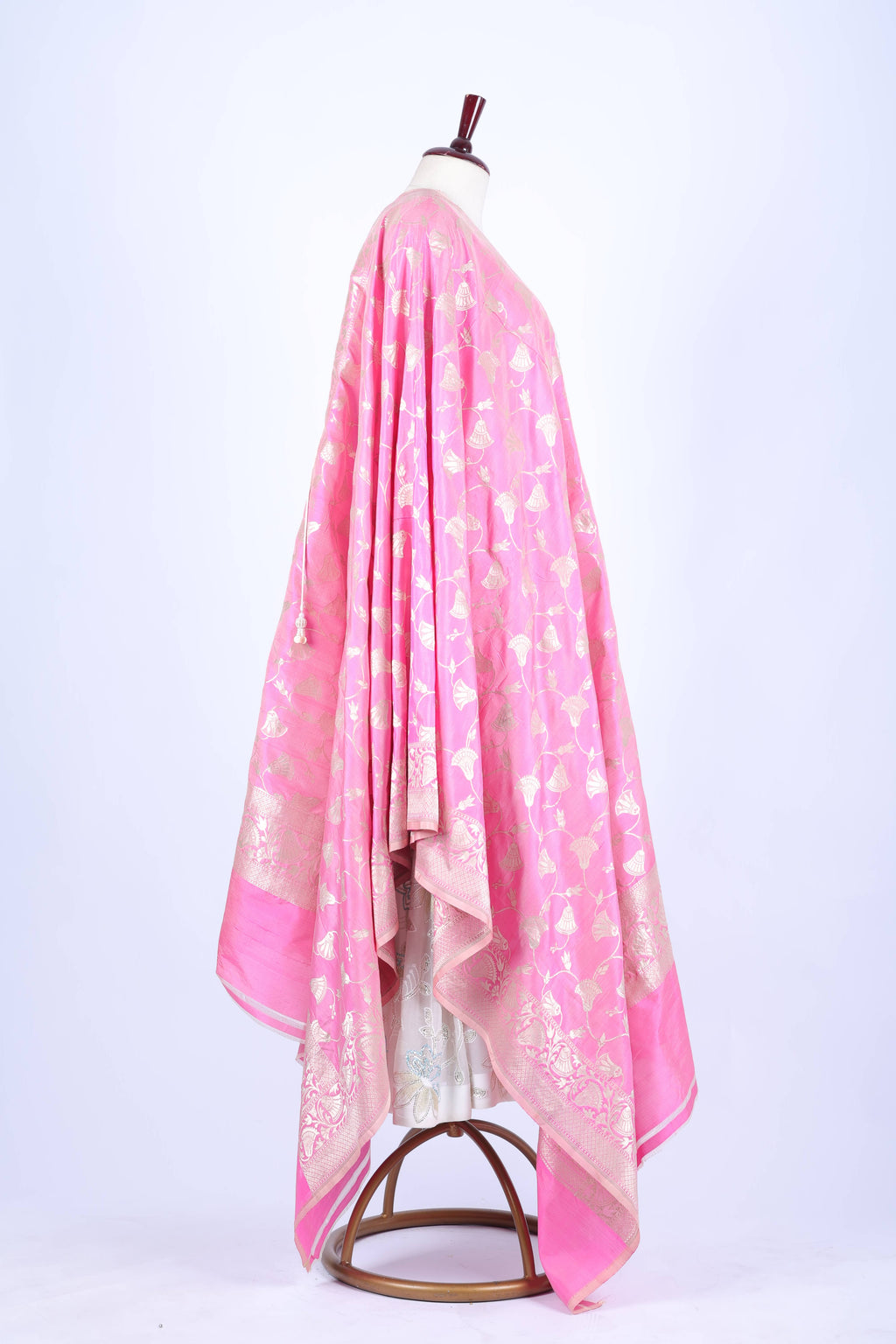 Pink and Gold Banarasi Dupatta