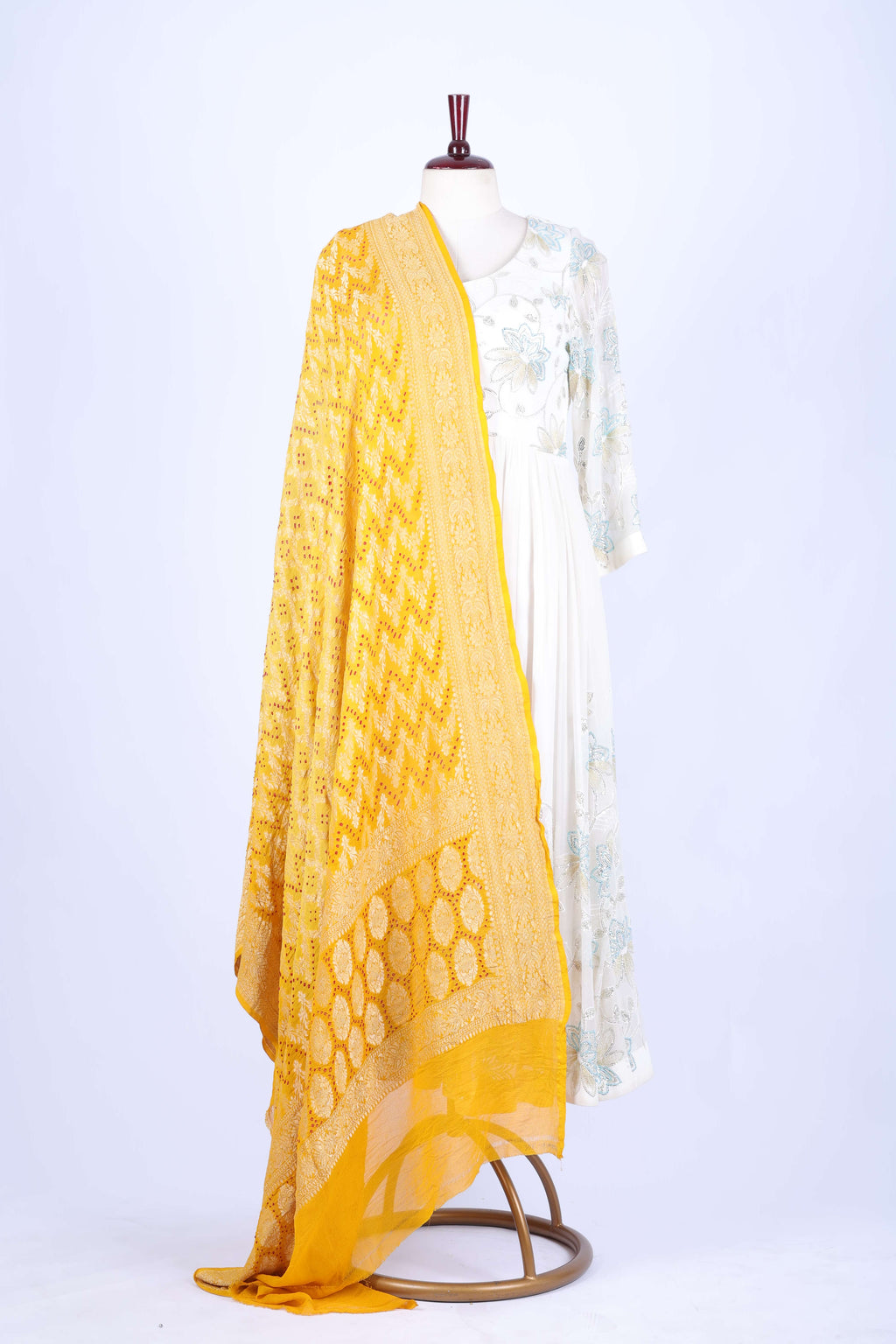 Sunshine Yellow Embroidered Dupatta