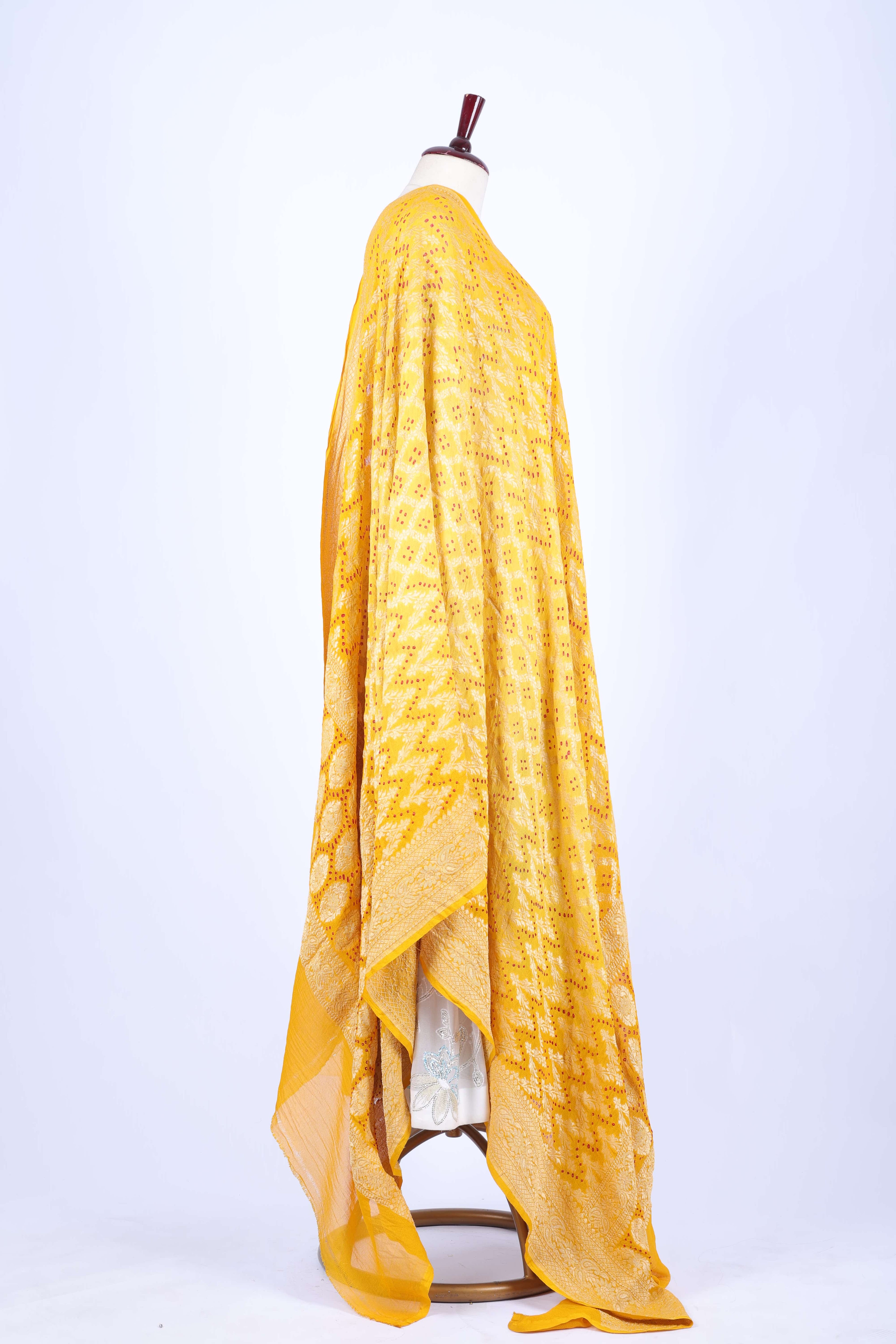 Sunshine Yellow Embroidered Dupatta