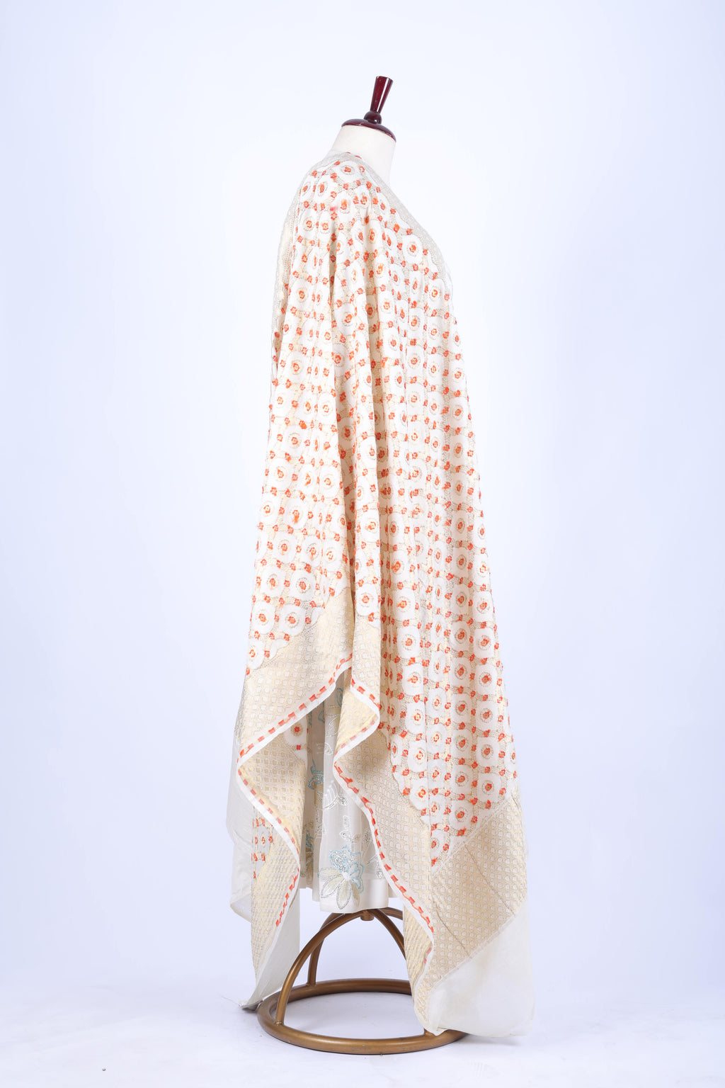 Peach Printed Dupatta