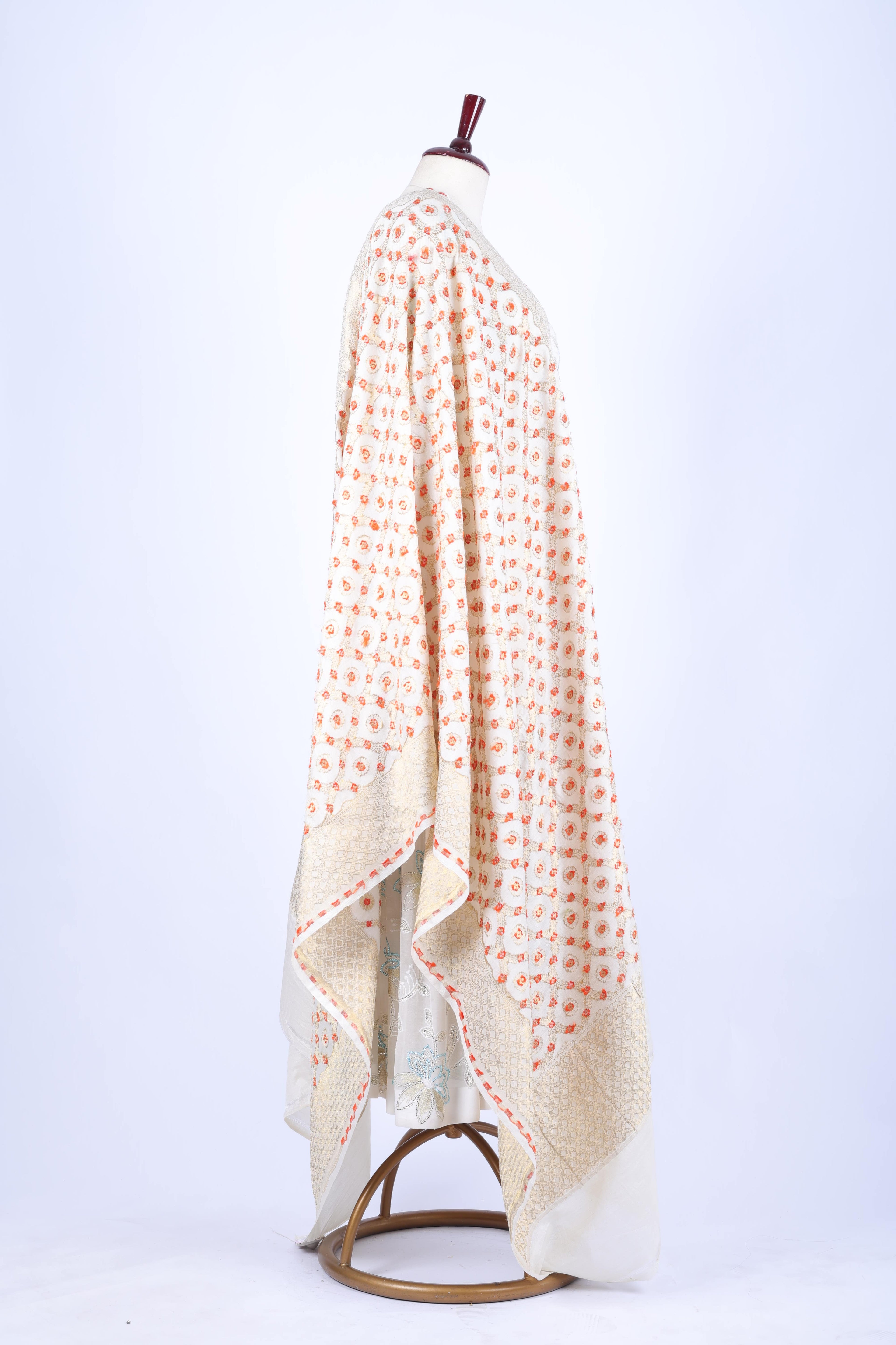 Peach Printed Dupatta