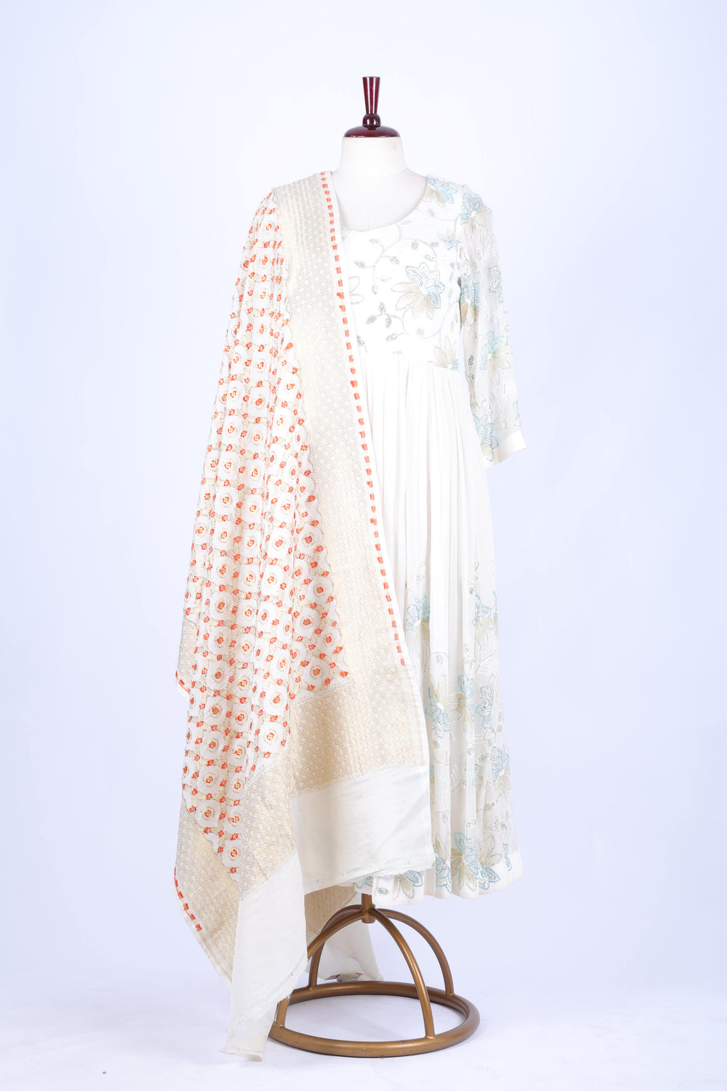 Peach Printed Dupatta