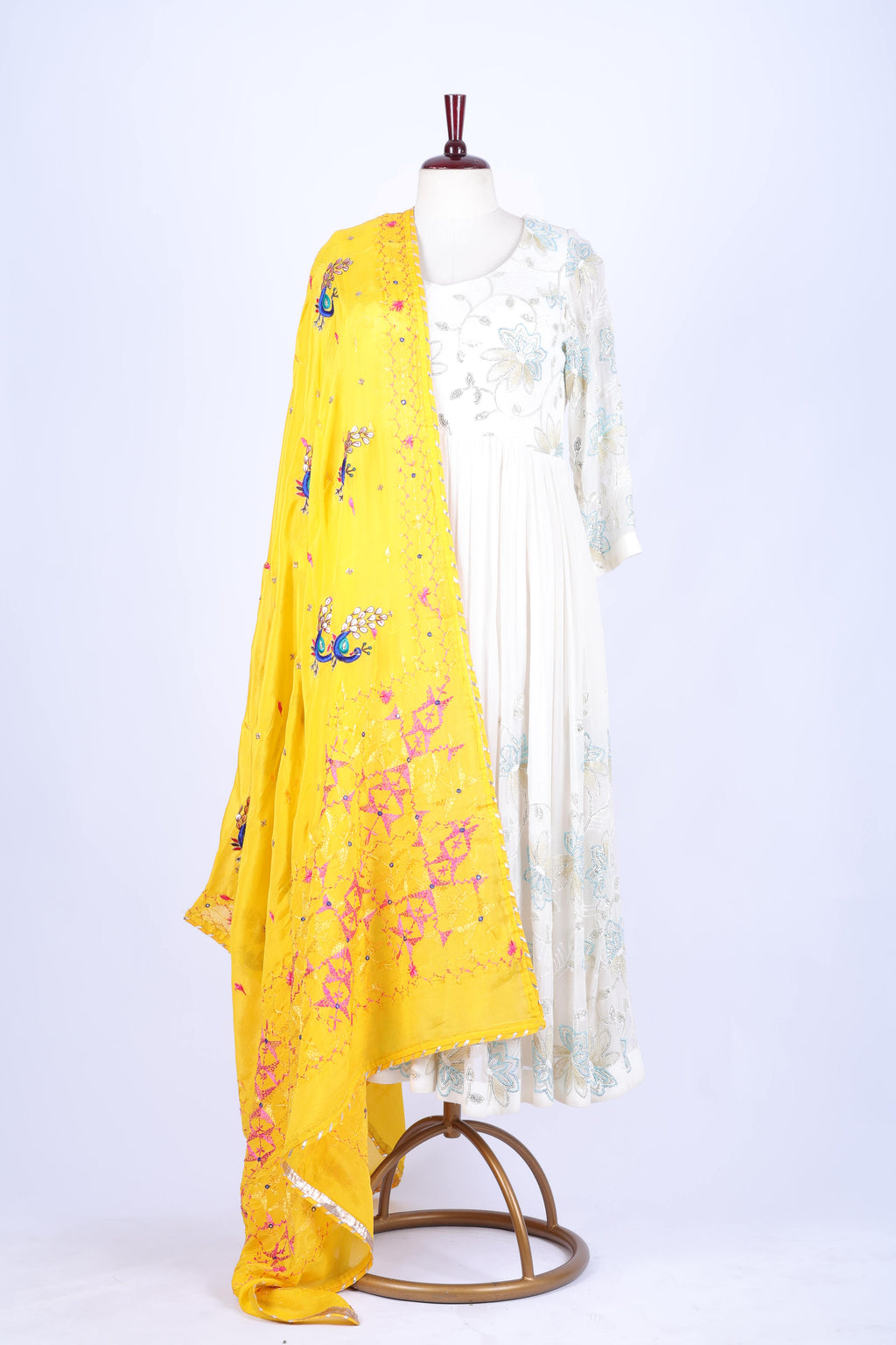 Mustard Yellow Embroidered Dupatta