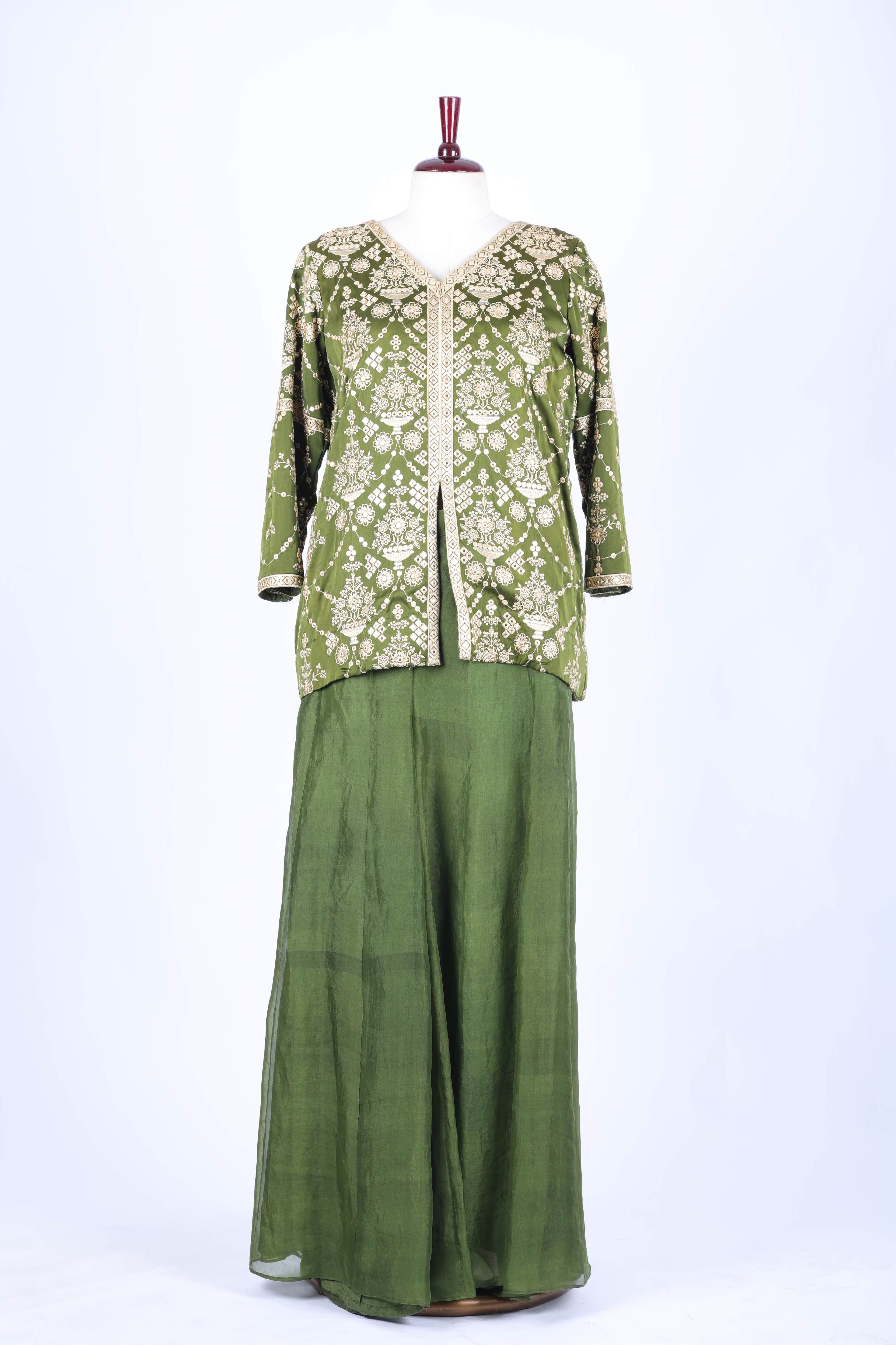 Olive Green Jacket Set