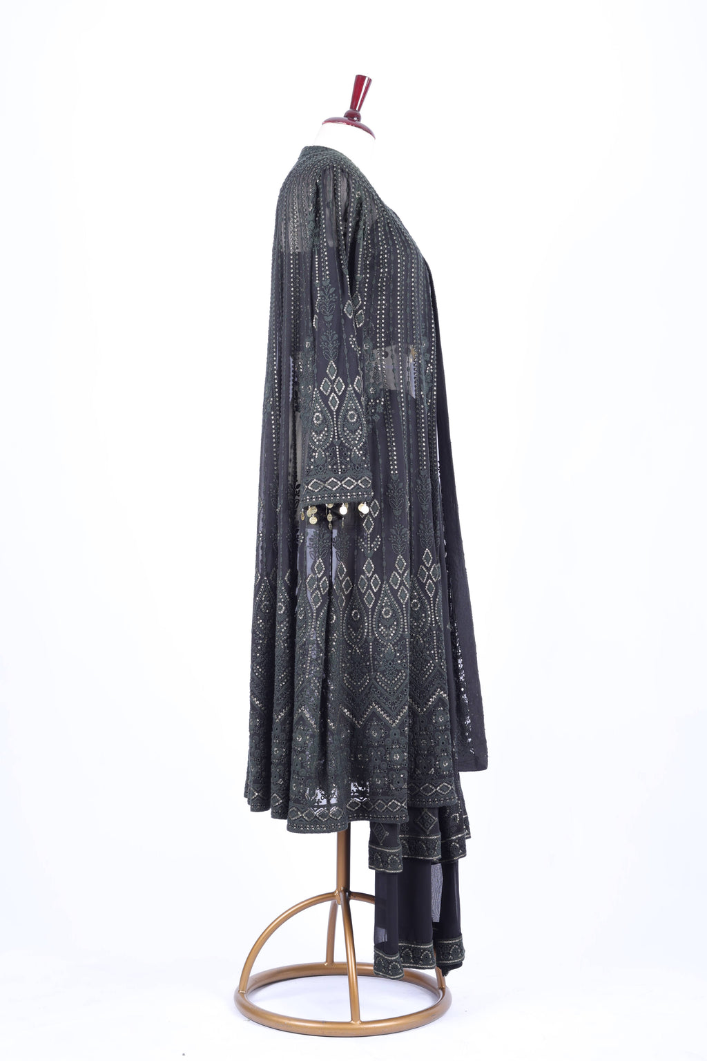 Black Printed Jacket Set