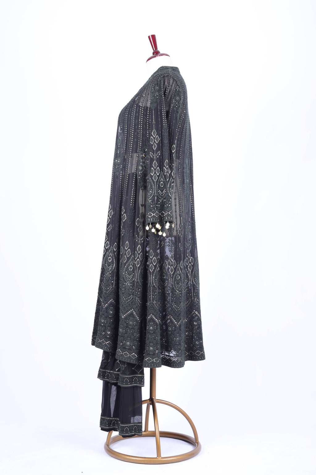 Black Printed Jacket Set