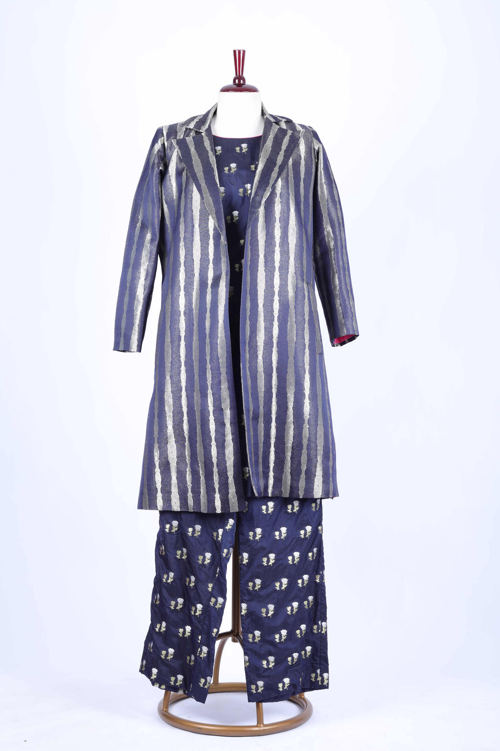 Indigo Printed Jacket Set