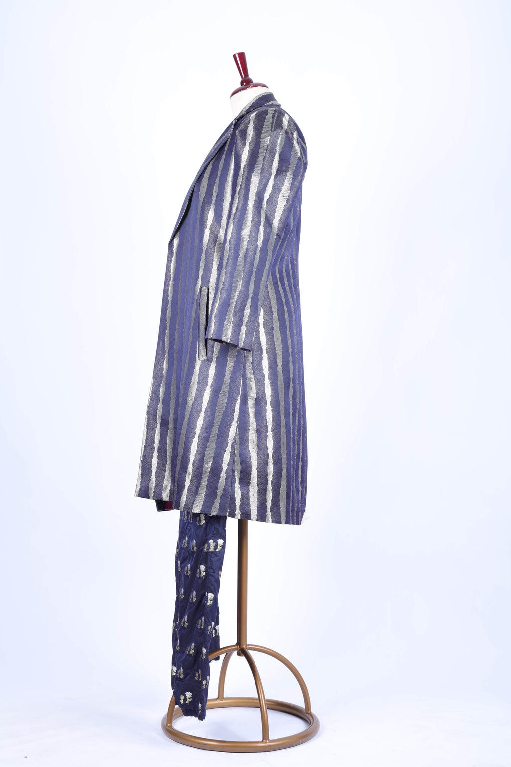 Indigo Printed Jacket Set