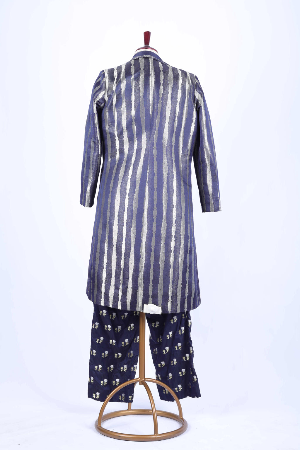 Indigo Printed Jacket Set